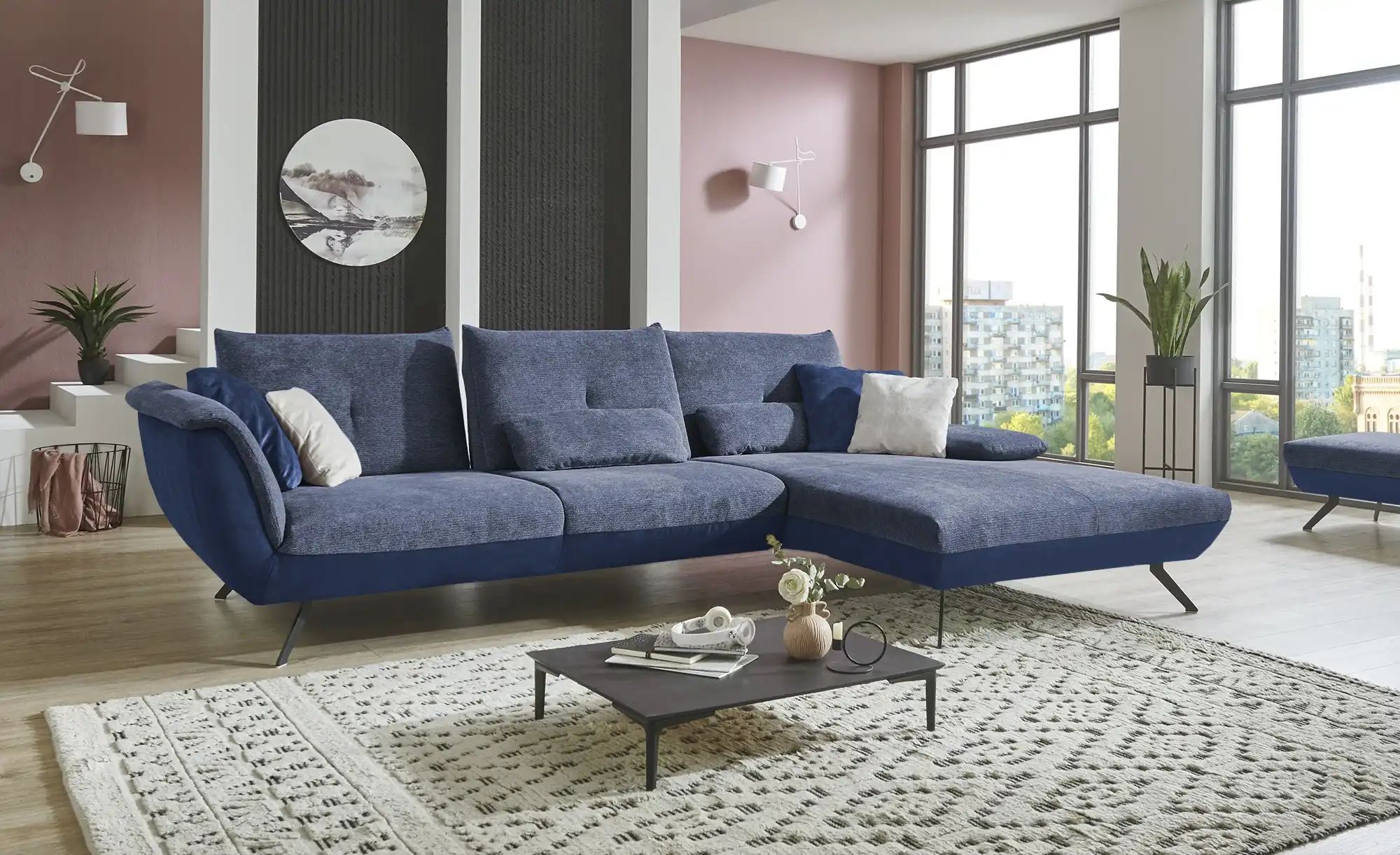 Ecksofa   Celine ¦ blau ¦ Maße (cm): B: 316 H: 90 T: 244 Polstermöbel > Sof günstig online kaufen