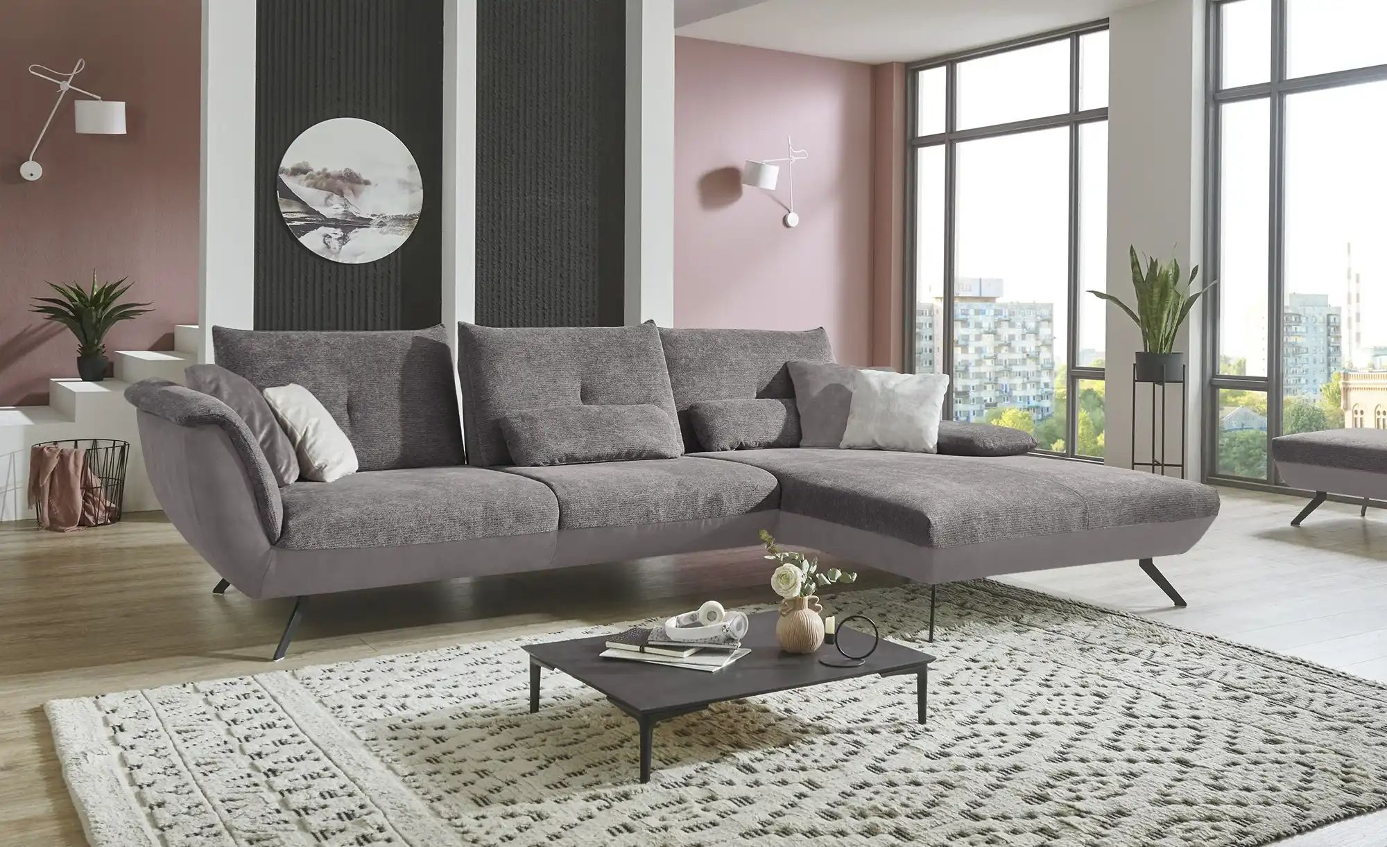 Ecksofa   Celine ¦ grau ¦ Maße (cm): B: 316 H: 90 T: 244 Polstermöbel > Sof günstig online kaufen