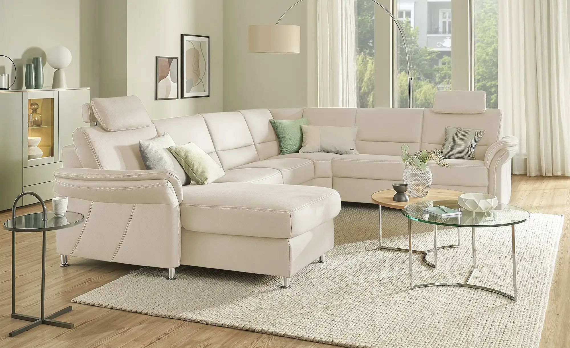 meinSofa Wohnlandschaft   Donald ¦ beige ¦ Maße (cm): B: 330 H: 89 T: 262 P günstig online kaufen