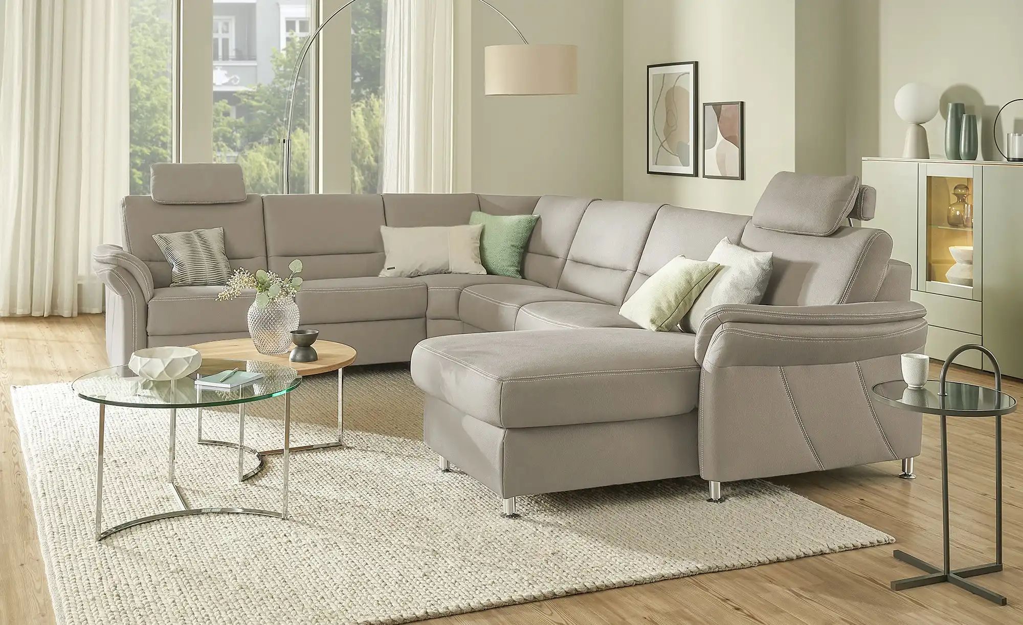 meinSofa Wohnlandschaft   Donald ¦ grau ¦ Maße (cm): B: 330 H: 89 T: 262 Po günstig online kaufen