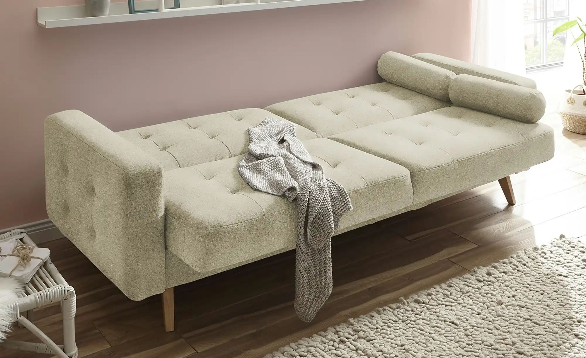 Schlafsofa mit Bettkasten Fjord ¦ creme ¦ Maße (cm): B: 226 H: 88 T: 90 Pol günstig online kaufen