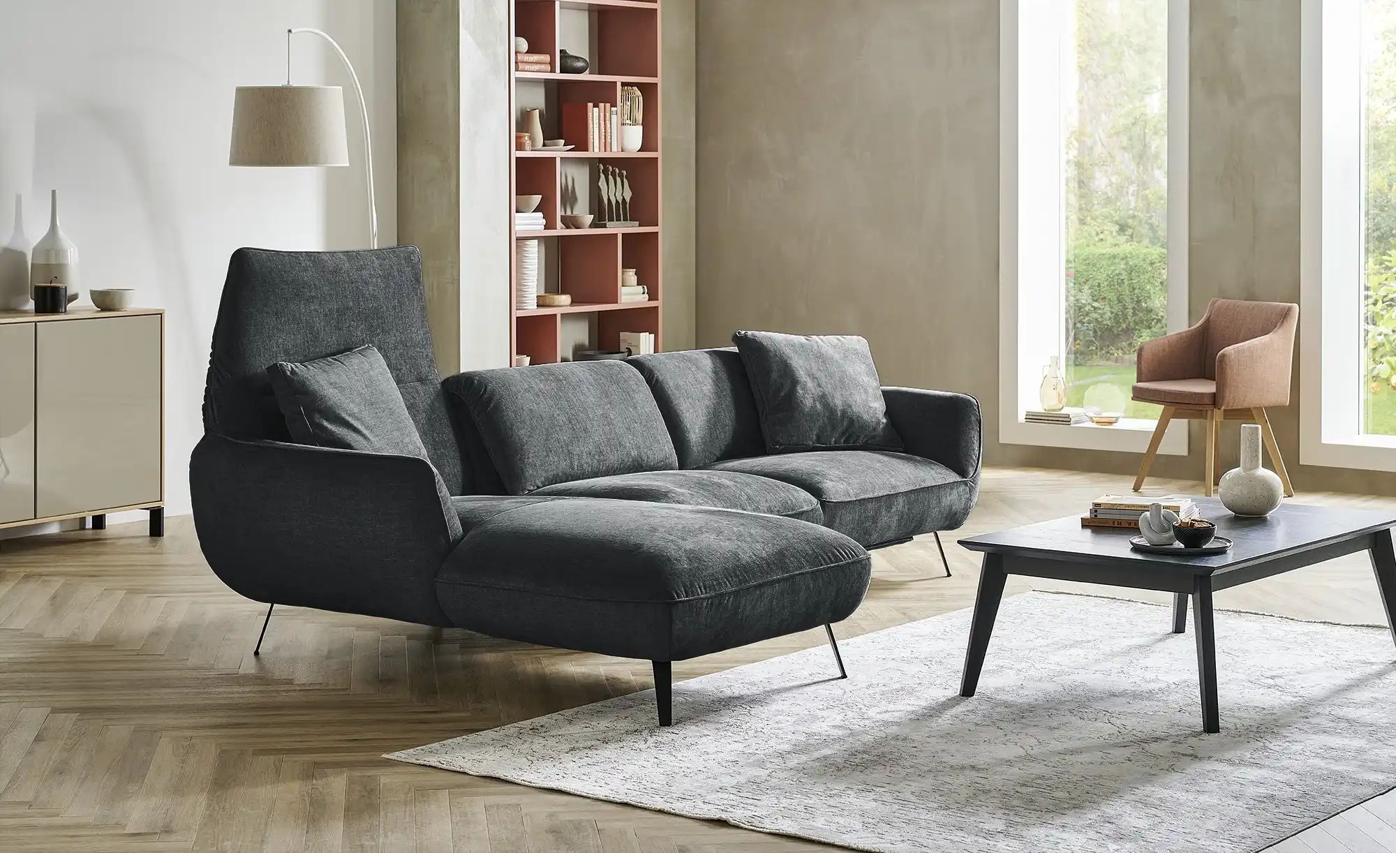 pop Ecksofa  Ventus ¦ schwarz ¦ Maße (cm): B: 281 H: 111 T: 174 Polstermöbe günstig online kaufen