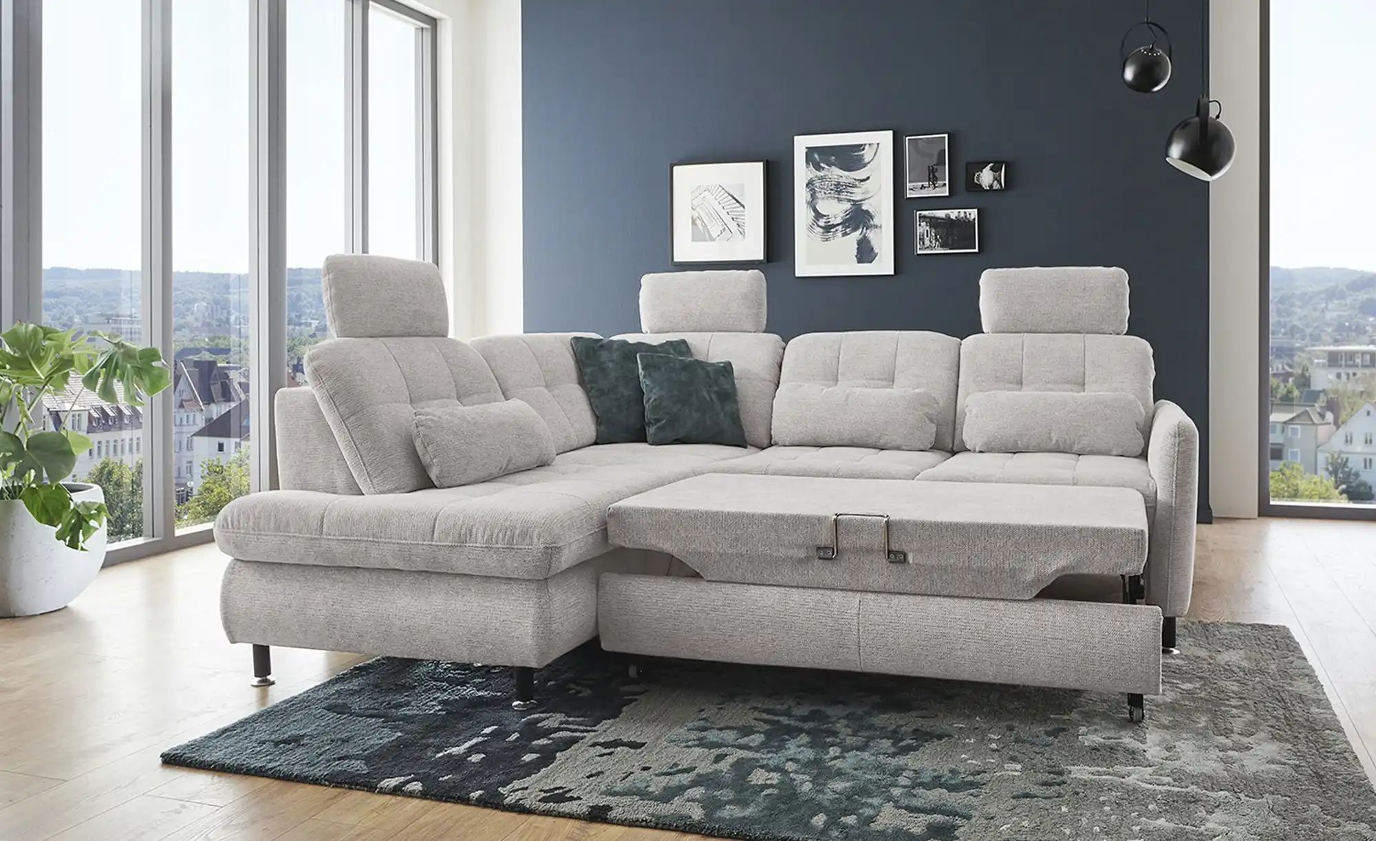 Thumbnail - Lounge Collection Ecksofa  LIORA ¦ grau ¦ Maße (cm): B: 242 T: 210.0 Polstermöbel > Sofas > 3-Sitzer - Höffner