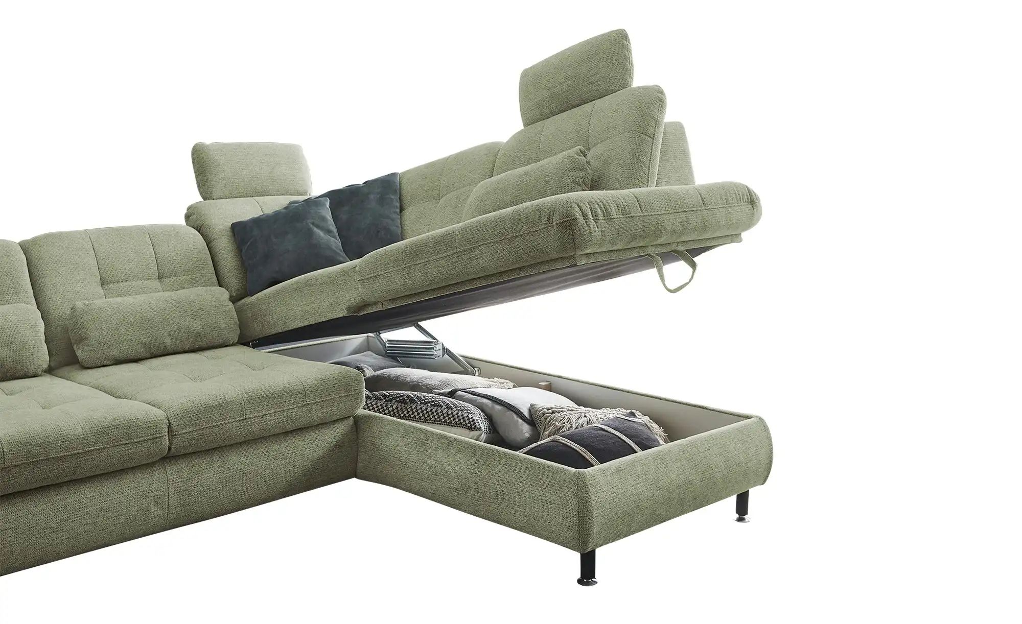 Lounge Collection Ecksofa  LIORA ¦ grün ¦ Maße (cm): B: 242 H: 99 T: 210 Po günstig online kaufen