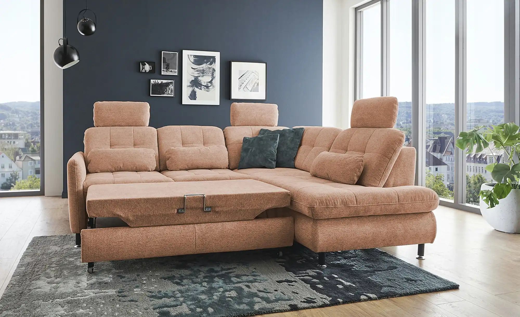 Lounge Collection Ecksofa  LIORA ¦ beige ¦ Maße (cm): B: 242 H: 99 T: 210 P günstig online kaufen