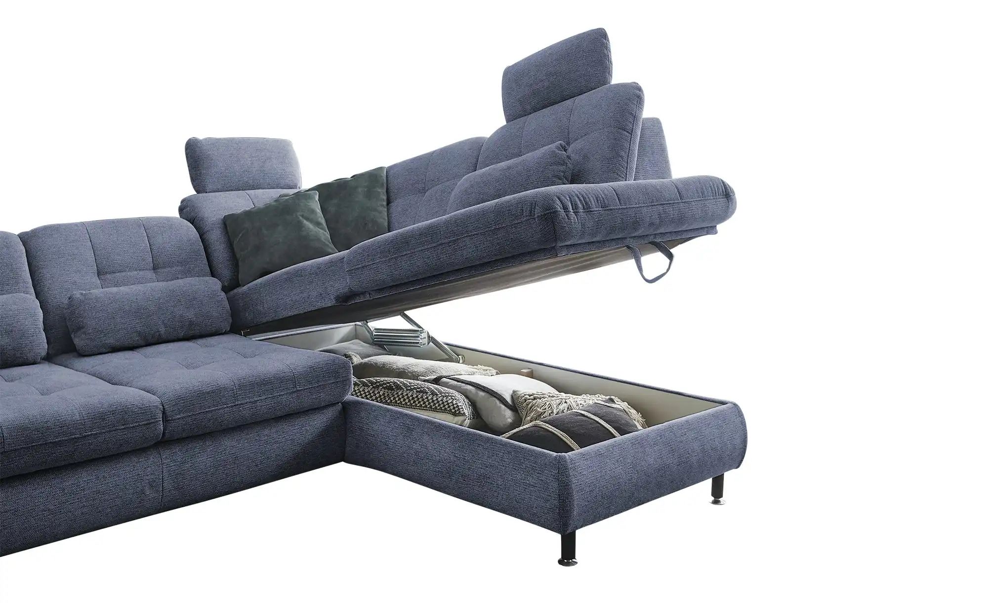 Lounge Collection Ecksofa  LIORA ¦ blau ¦ Maße (cm): B: 242 H: 99 T: 210 Po günstig online kaufen