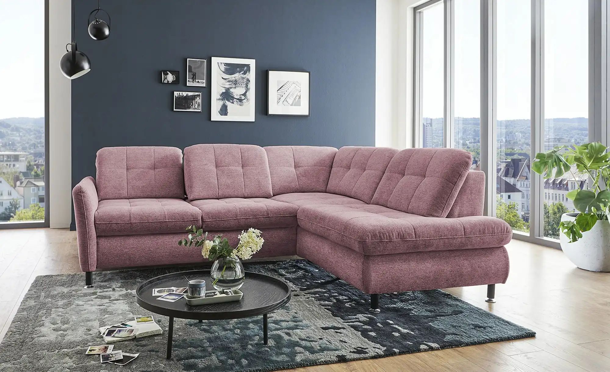 Lounge Collection Ecksofa  LIORA ¦ rosa/pink ¦ Maße (cm): B: 242 H: 99 T: 2 günstig online kaufen