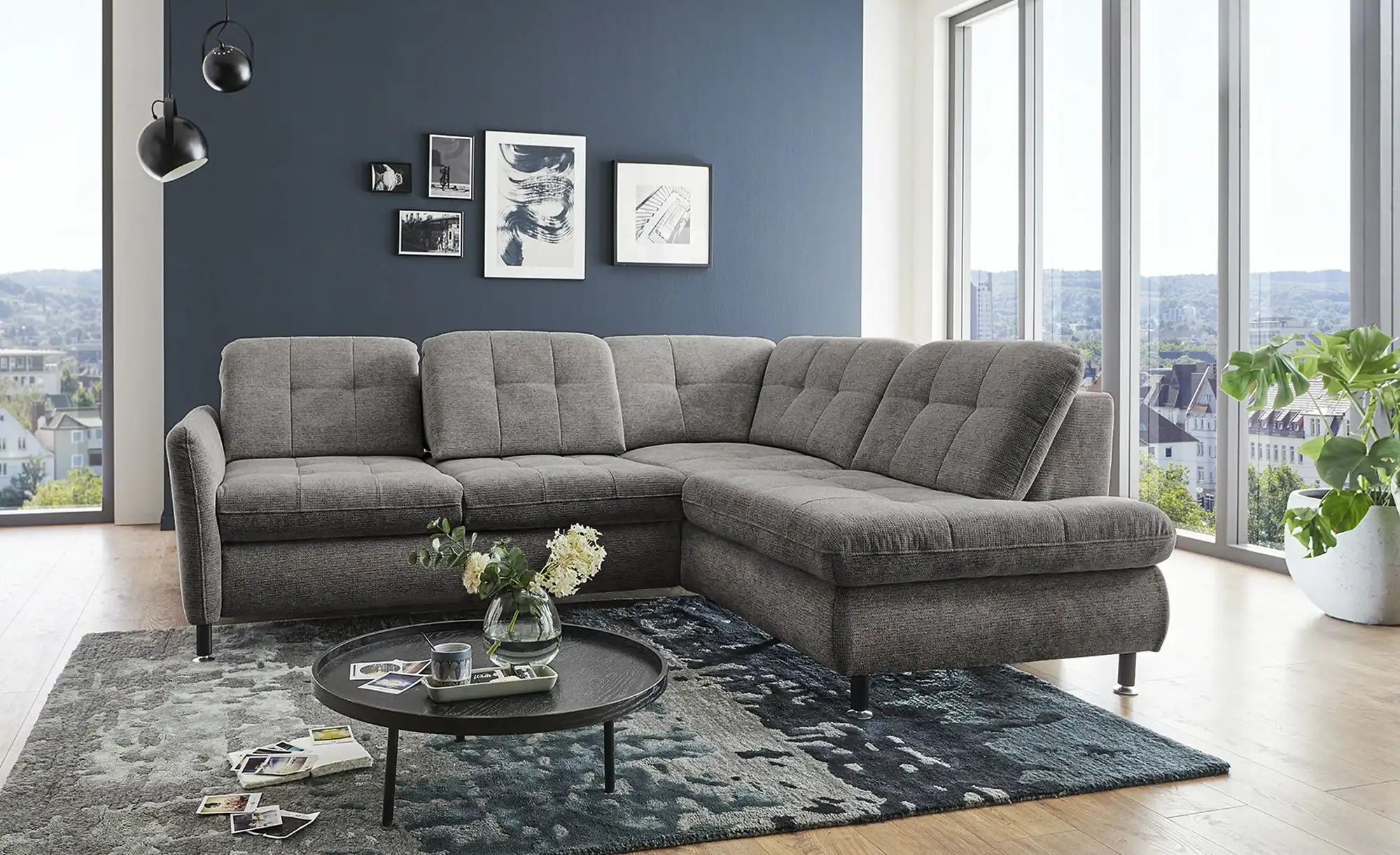 Lounge Collection Ecksofa  LIORA ¦ grau ¦ Maße (cm): B: 242 H: 99 T: 210.0 günstig online kaufen