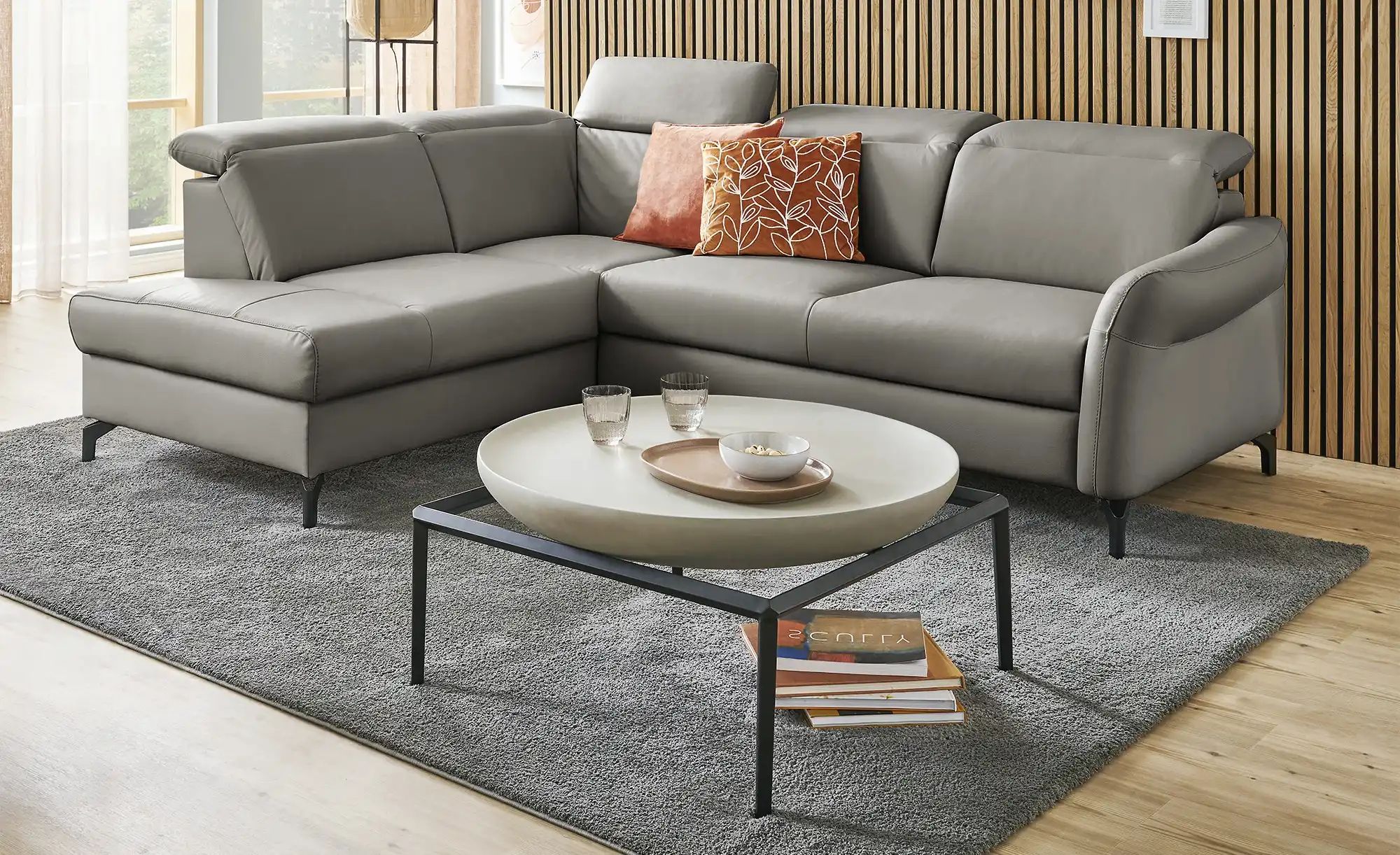 uno Ecksofa  Basel ¦ grau ¦ Maße (cm): B: 243 H: 100 T: 200 Polstermöbel > günstig online kaufen