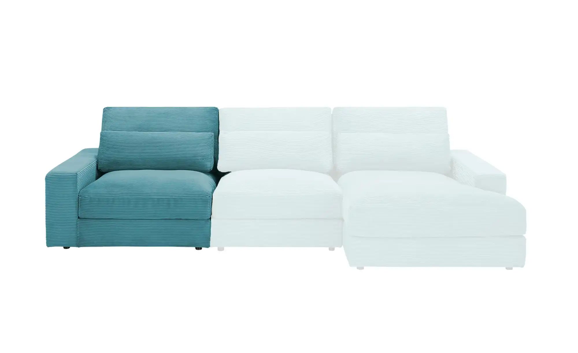 Thumbnail - Element Einsitzer Armlehne links Branna ¦ türkis/petrol ¦ Maße (cm): B: 116 H: 88 T: 120.0 Polstermöbel > Sofas > Moduls...