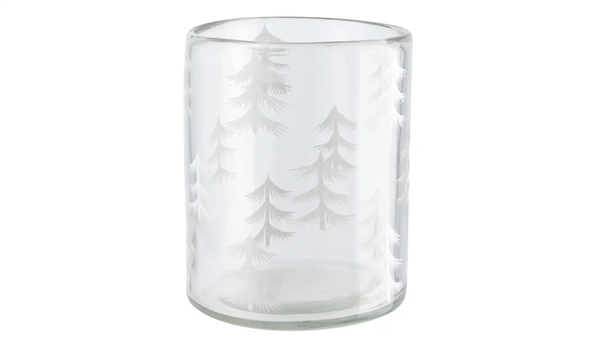 Windlicht  Tannenbäume ¦ transparent/klar ¦ Glas ¦ Maße (cm): H: 12,7  Ø: 1 günstig online kaufen