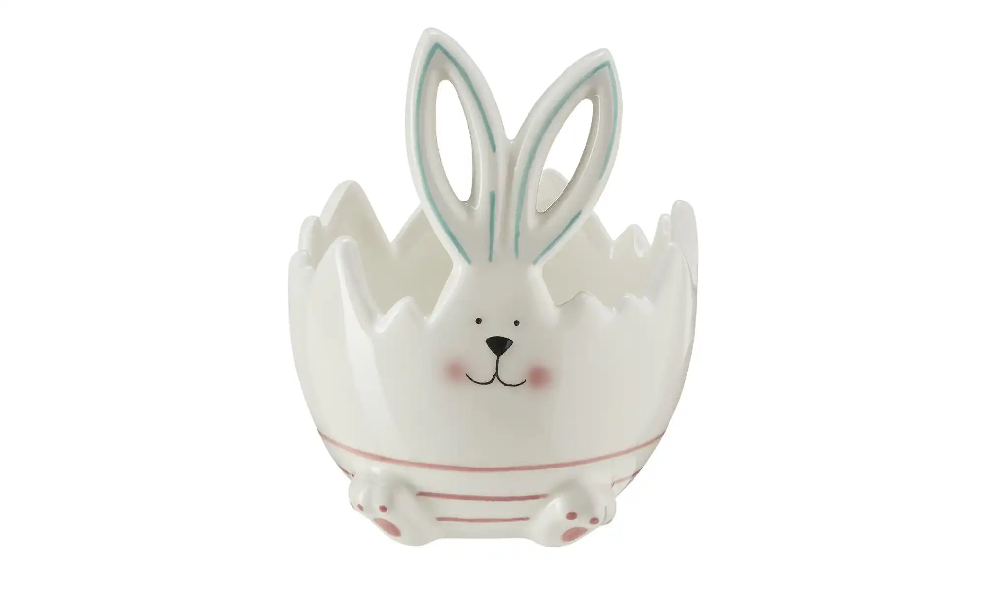 HOME STORY Deko Schale Osterhase ¦ weiß ¦ Dolomite ¦ Maße (cm): H: 12,9  Ø: günstig online kaufen