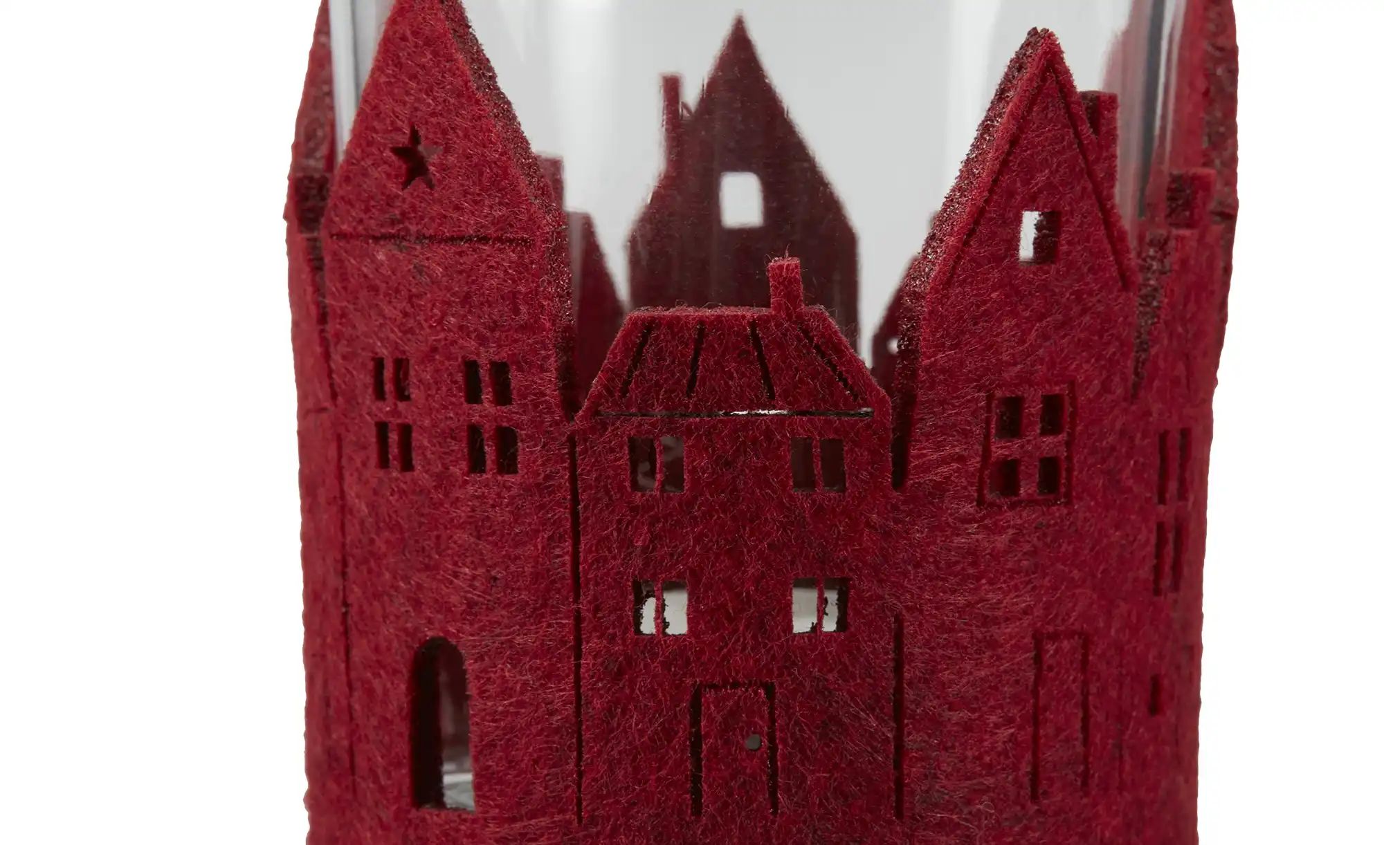 Windlicht   ¦ rot ¦ Glas,Filz ¦ Maße (cm): H: 8  Ø: 7 Weihnachten - Höffner günstig online kaufen