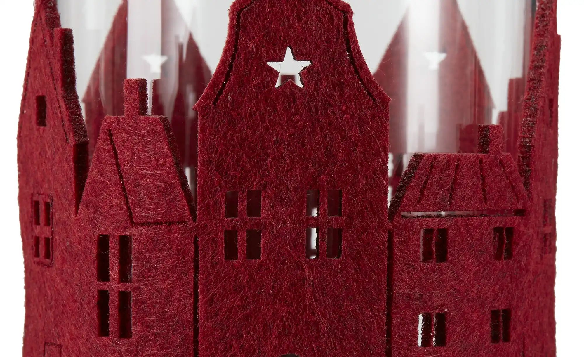 Windlicht   ¦ rot ¦ Glas,Filz ¦ Maße (cm): H: 13  Ø: 9 Weihnachten - Höffne günstig online kaufen