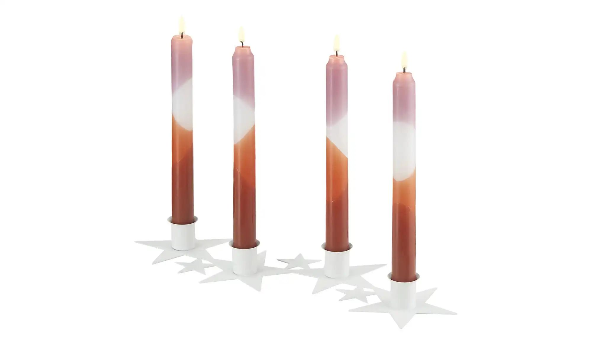 HOME STORY Adventskerzenhalter Sterne   ¦ weiß ¦ Metall ¦ Maße (cm): B: 12 günstig online kaufen