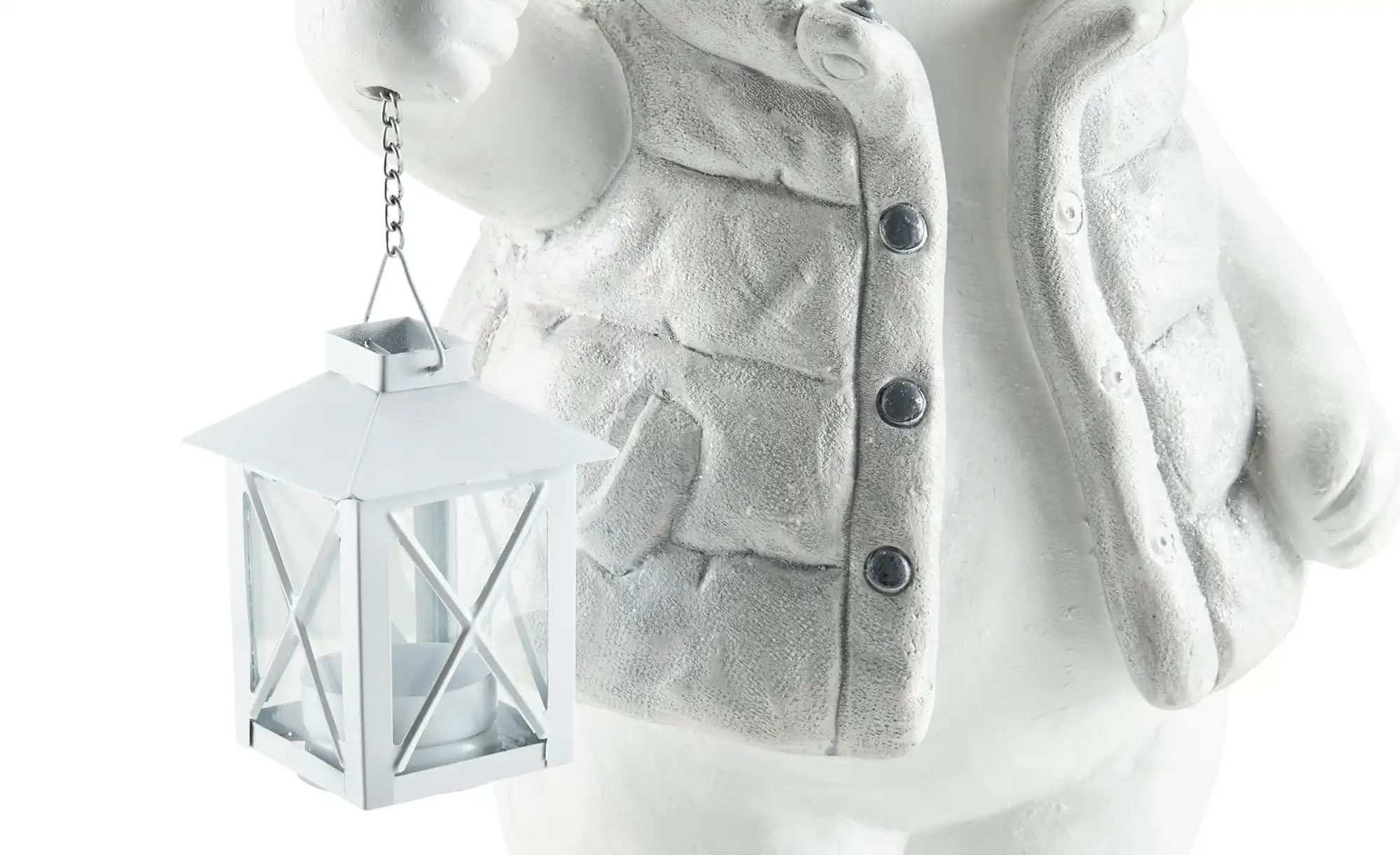 Thumbnail - HOME STORY Deko Bär mit Laterne ¦ weiß ¦ Magnesia,Metall,Glas ¦ Maße (cm): B: 24 H: 39 T: 21.0 Weihnachten - Höffner
