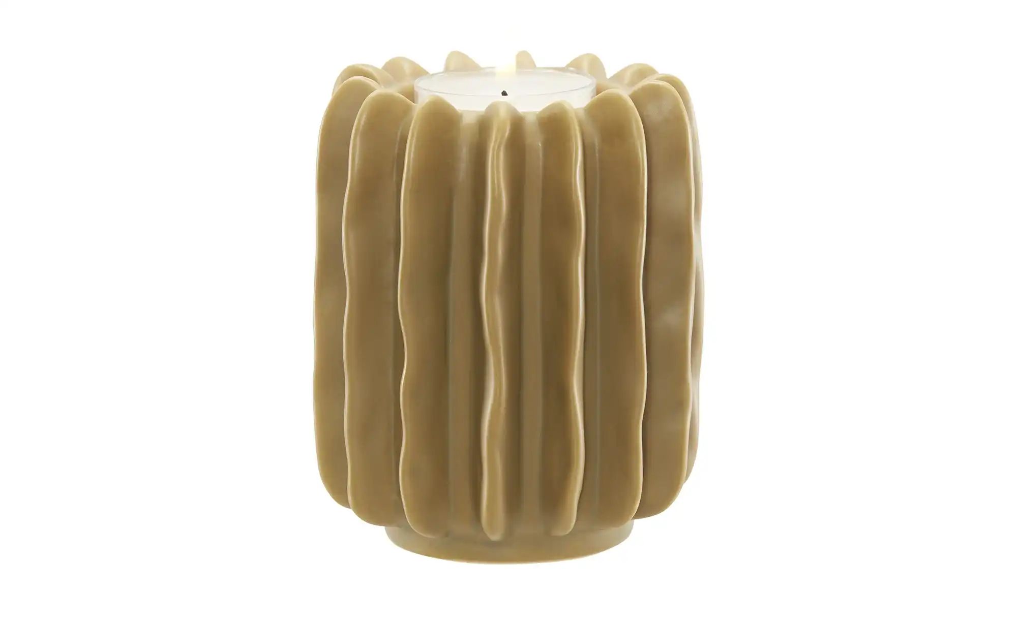 Thumbnail - HOME STORY Teelichthalter   ¦ braun ¦ Steinzeug ¦ Maße (cm): H: 10  Ø: 8 Accessoires > Kerzen & Kerzenständer > Teelicht...