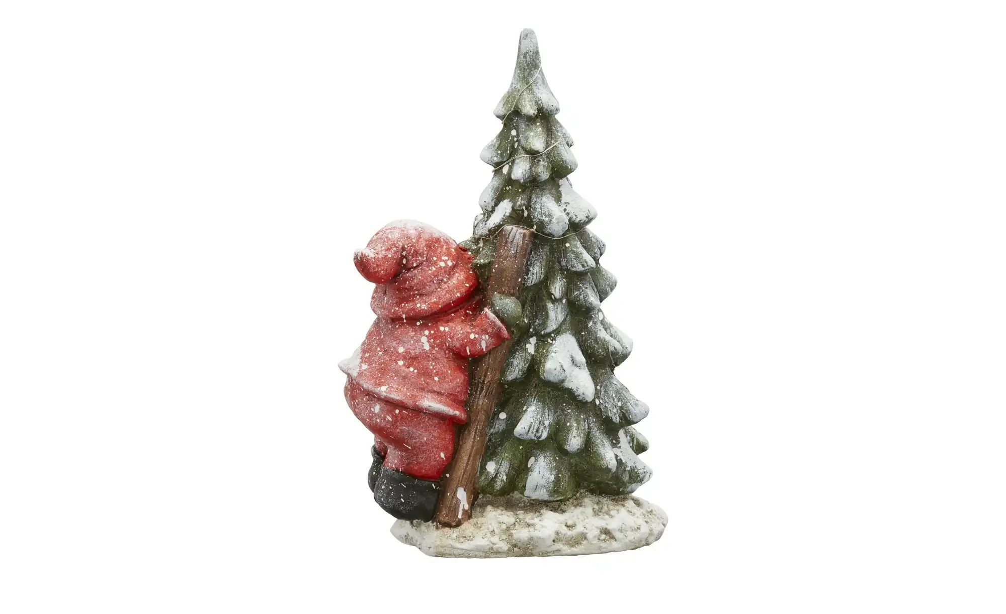 Thumbnail - HOME STORY LED Wichtel mit Weihnachtsbaum ¦ grün ¦ Magnesia,Metall ¦ Maße (cm): B: 21 H: 46 Weihnachten - Höffner