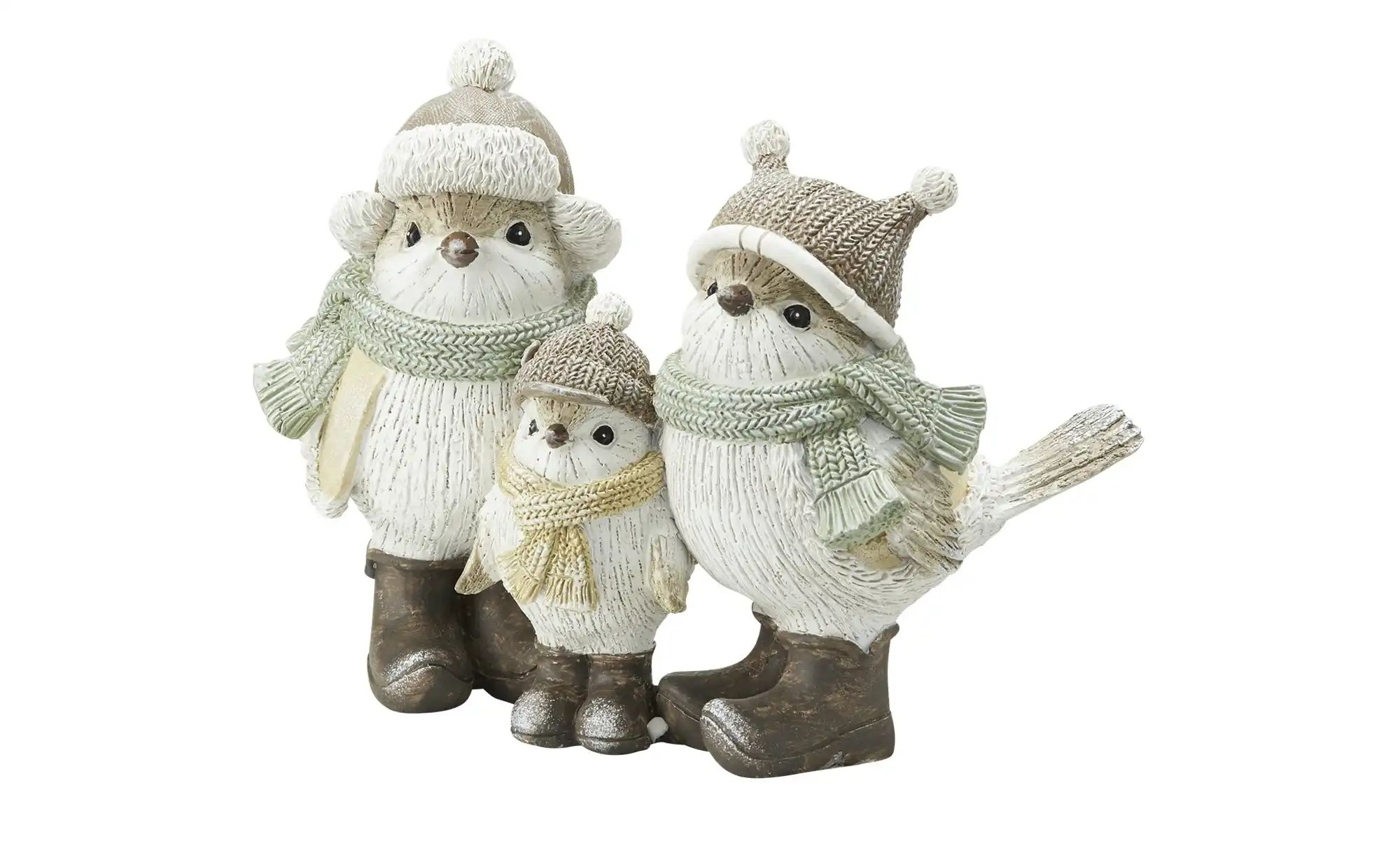Thumbnail - HOME STORY Wintervogelfamilie ¦ mehrfarbig ¦ Polyresin (Kunstharz) ¦ Maße (cm): B: 21,5 H: 15 Weihnachten - Höffner