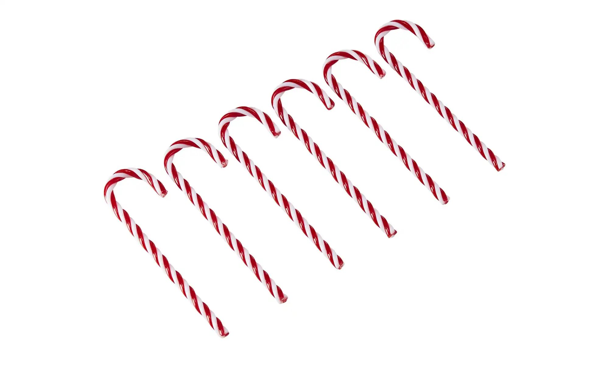 Anhänger Zuckerstange  6er Set   ¦ rot ¦ Kunststoff ¦ Maße (cm): B: 4 H: 13 günstig online kaufen