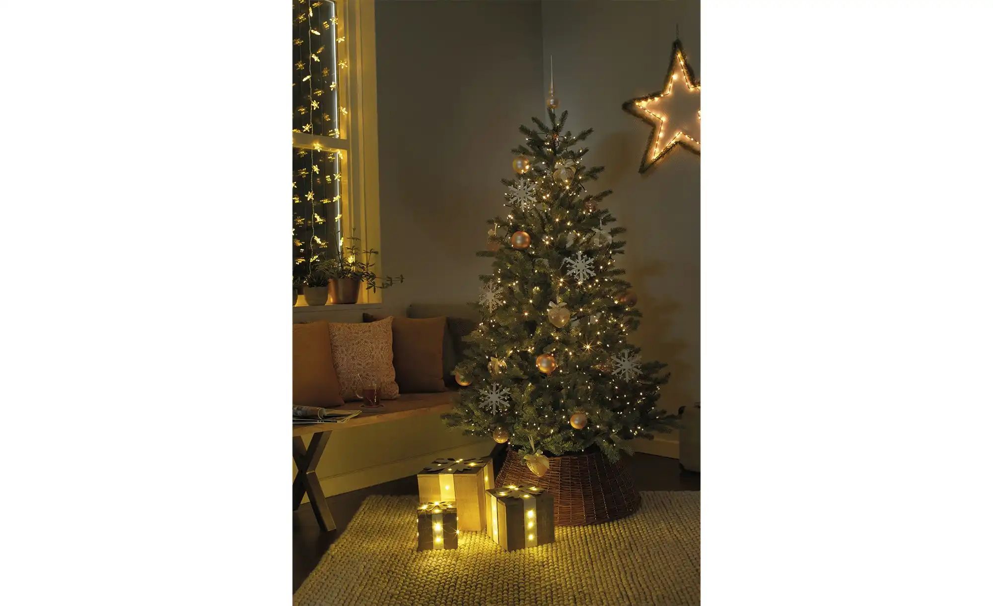 Weihnachtsbaum   ¦ grün ¦ Kunststoff,Metall ¦ Maße (cm): H: 210  Ø: 127 Acc günstig online kaufen