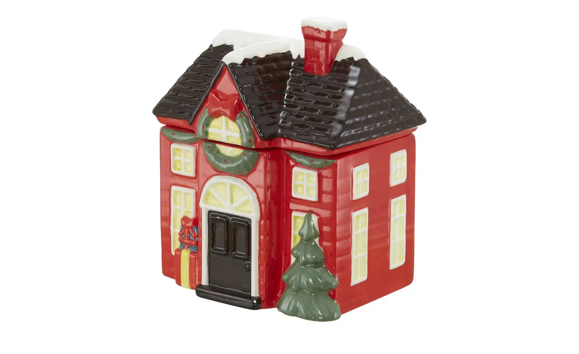 HOME STORY Keksdose Haus mit Deckel   ¦ rot ¦ Dolomite ¦ Maße (cm): B: 17,7 günstig online kaufen