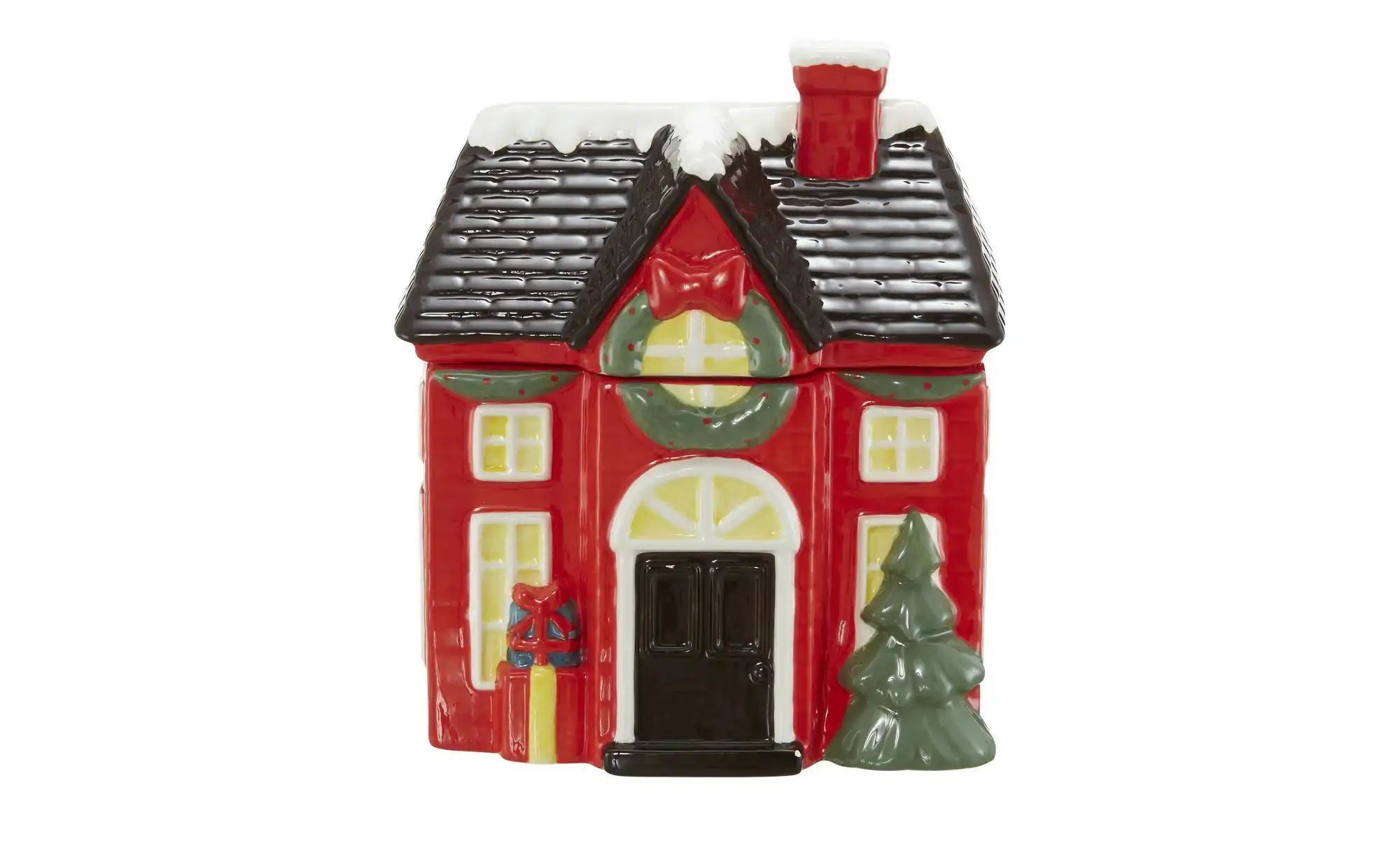 HOME STORY Keksdose Haus mit Deckel   ¦ rot ¦ Dolomite ¦ Maße (cm): B: 17,7 günstig online kaufen