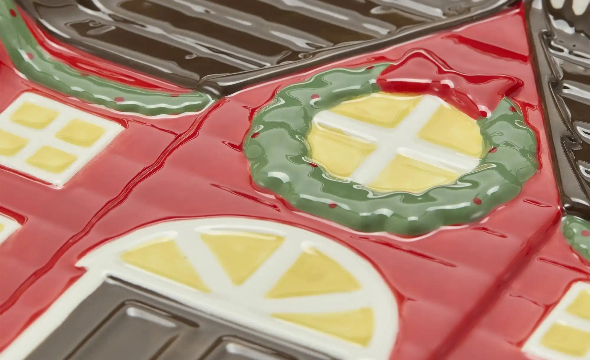 HOME STORY Keksteller Haus   ¦ rot ¦ Dolomite ¦ Maße (cm): B: 20,3 H: 2,5 T günstig online kaufen