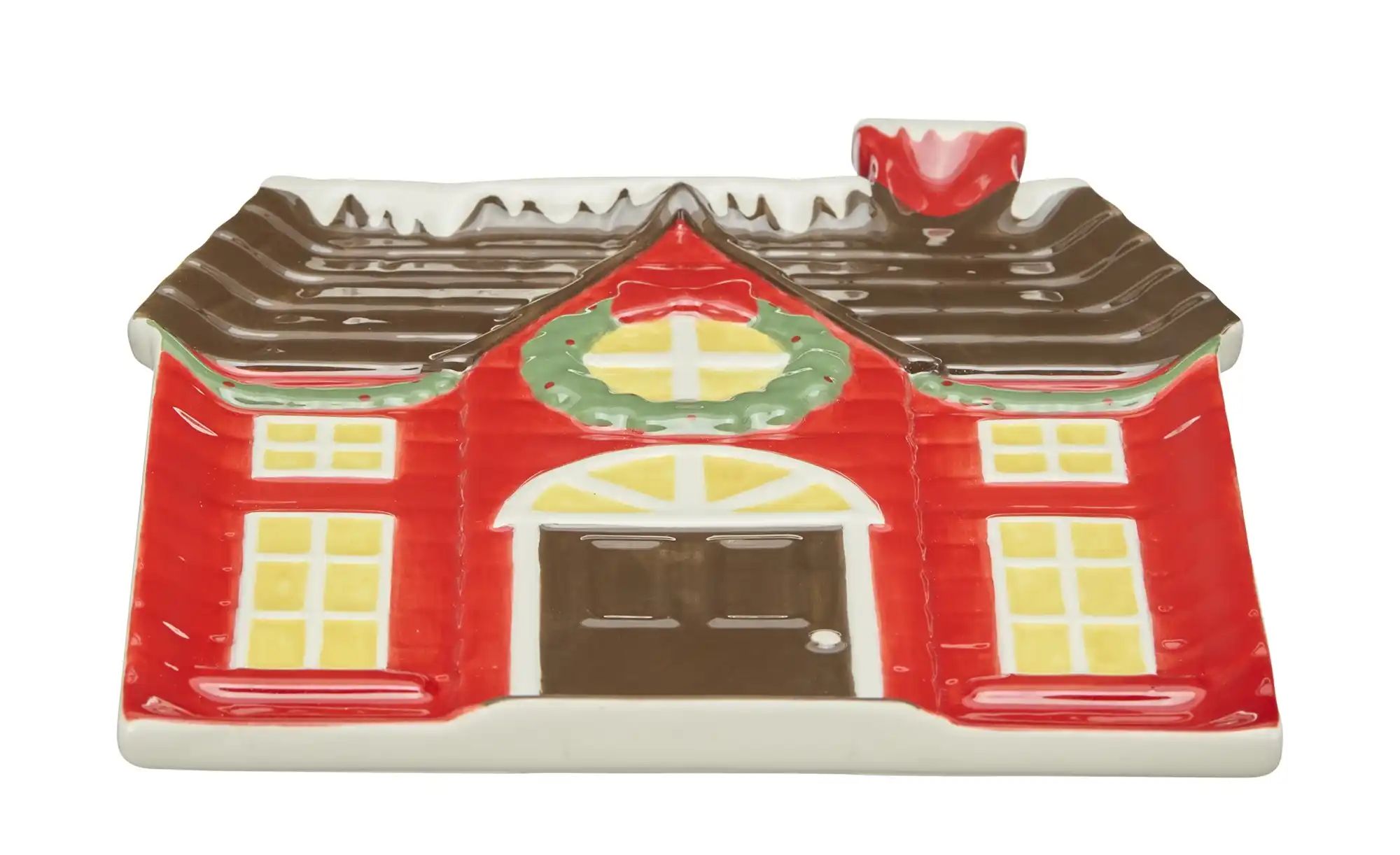 Thumbnail - HOME STORY Keksteller Haus   ¦ rot ¦ Dolomite ¦ Maße (cm): B: 20,3 H: 2,5 T: 20.3 Geschirr > Einzelgeschirrteile - Höffn...