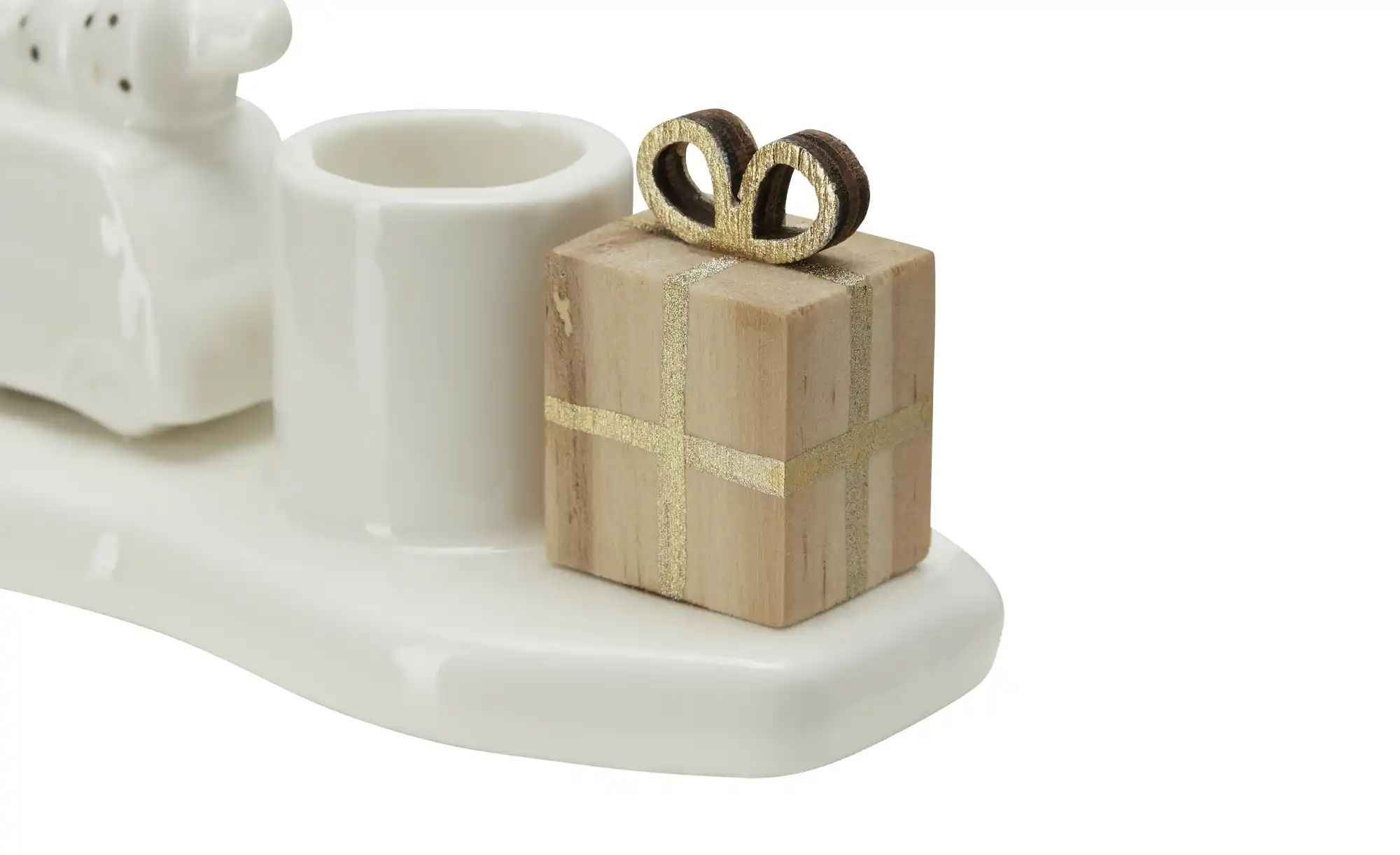 HOME STORY Kerzenhalter   ¦ weiß ¦ Dolomite ¦ Maße (cm): B: 13 H: 5 T: 5.5 günstig online kaufen