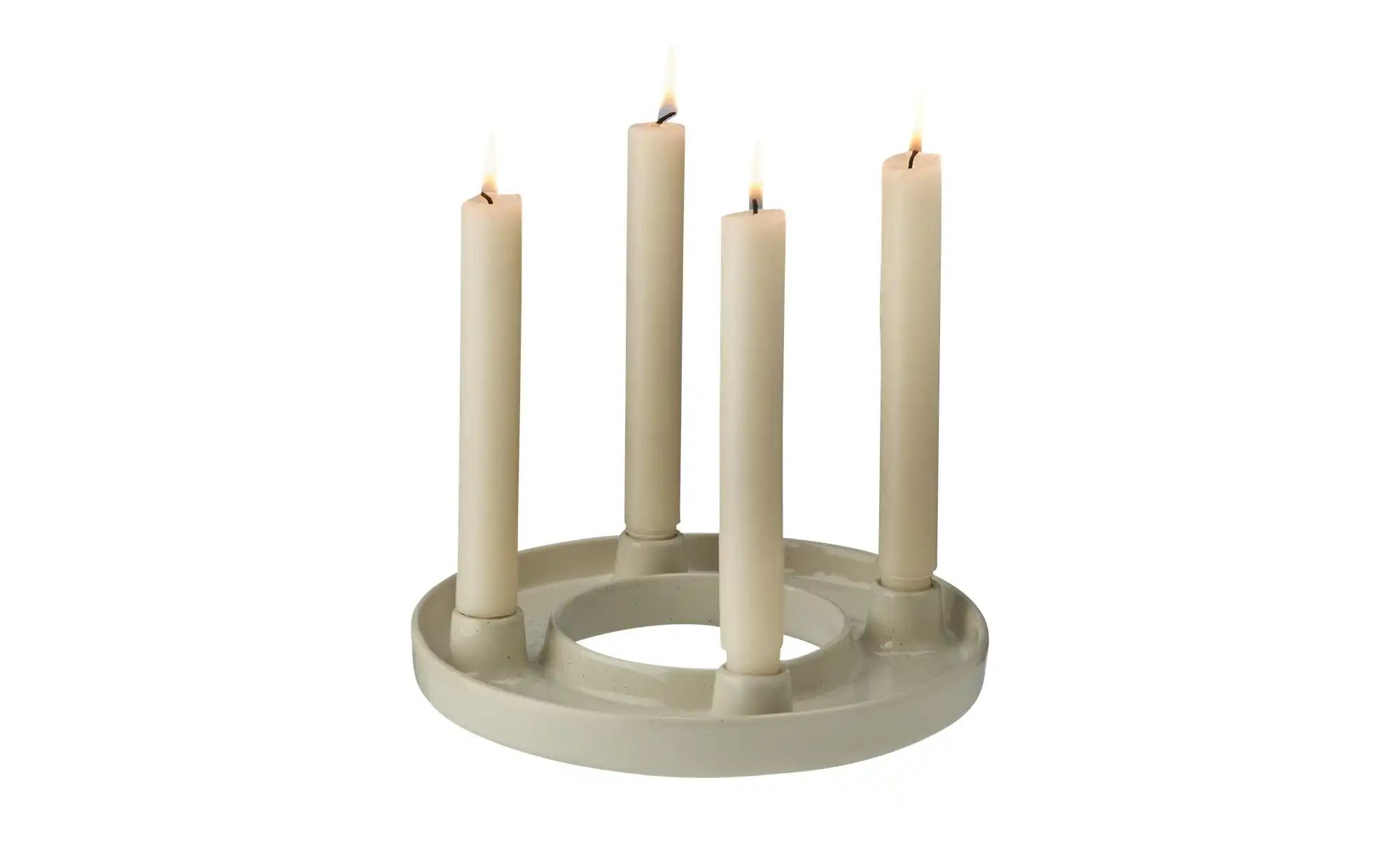 HOME STORY Adventskerzenhalter   ¦ weiß ¦ Dolomite ¦ Maße (cm): B: 24,5 H: günstig online kaufen