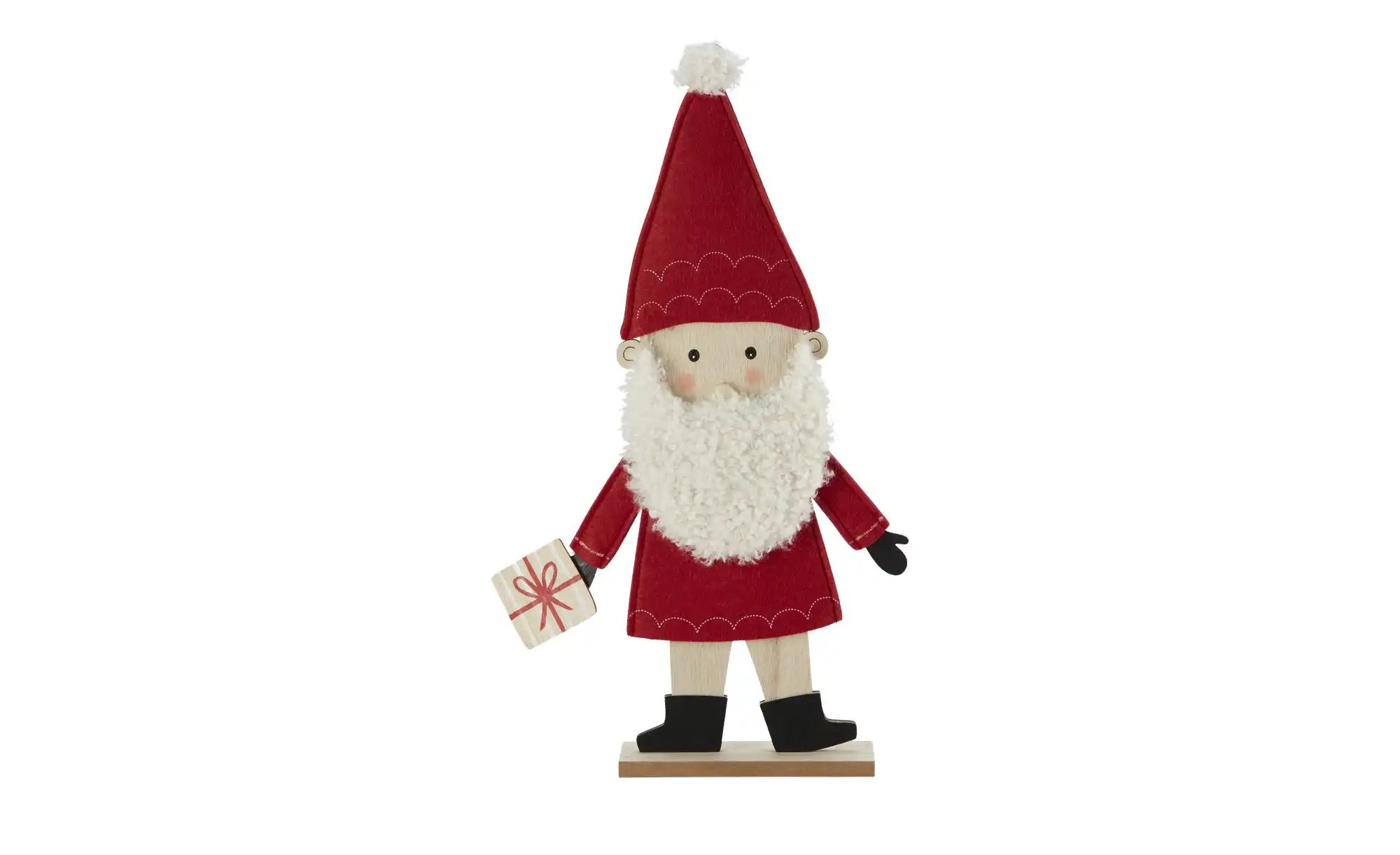 HOME STORY Dekofigur Santa   ¦ rot ¦ Holzwerkstoff,Polyester ¦ Maße (cm): B günstig online kaufen