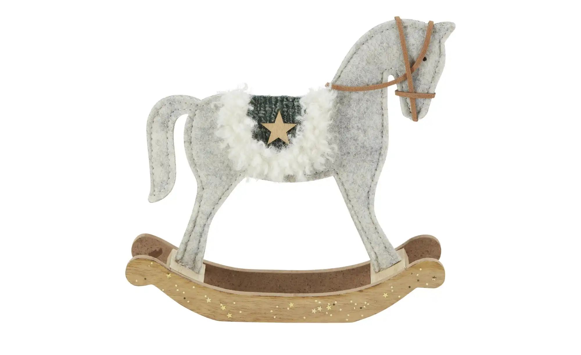 HOME STORY Deko Schaukelpferd   ¦ grau ¦ Polyester,MDF ¦ Maße (cm): B: 16 H günstig online kaufen