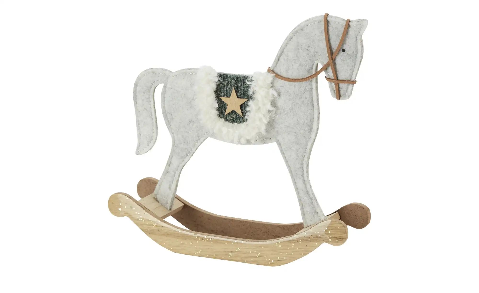HOME STORY Deko Schaukelpferd   ¦ grau ¦ Polyester,MDF ¦ Maße (cm): B: 22 H günstig online kaufen
