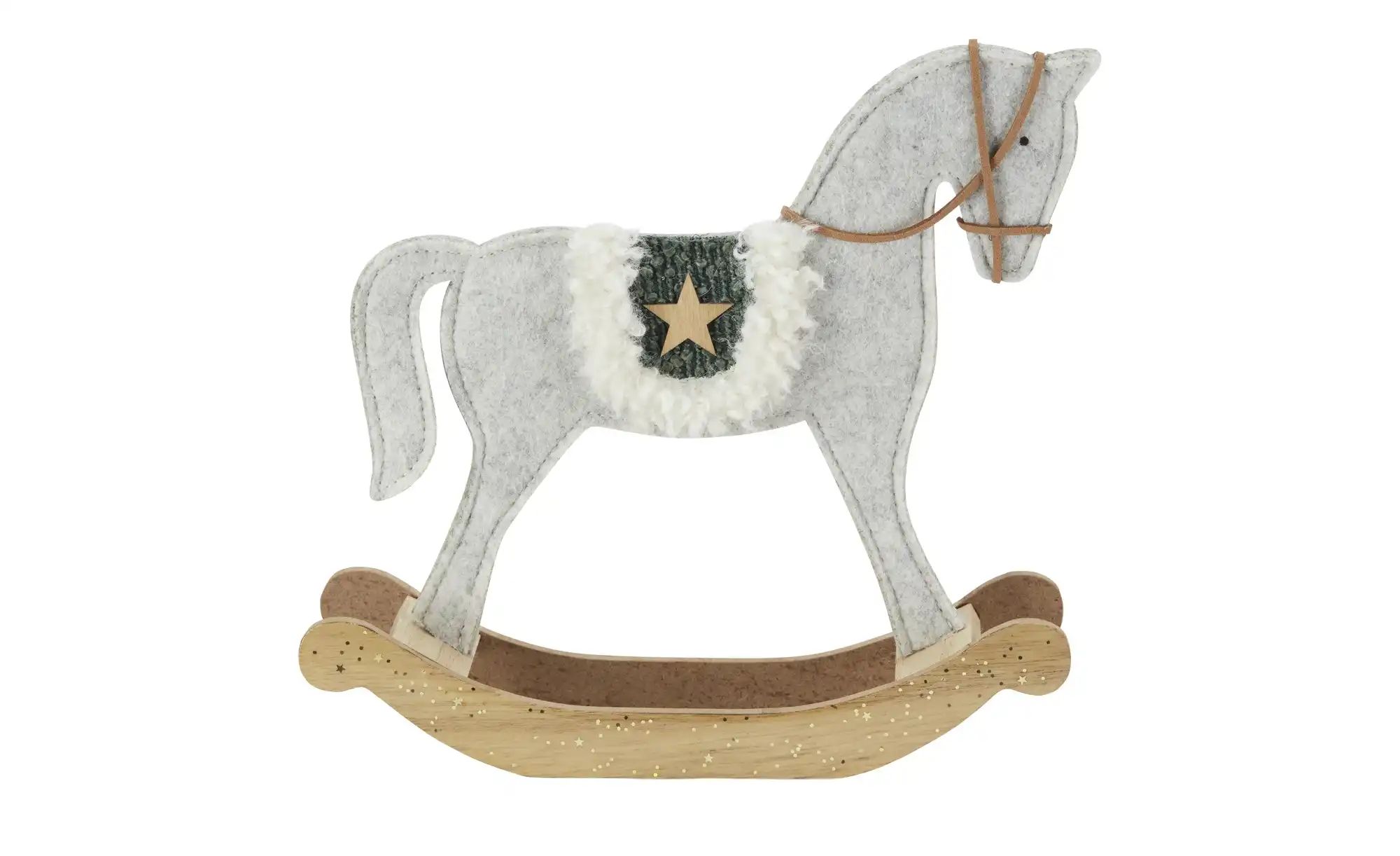 HOME STORY Deko Schaukelpferd   ¦ grau ¦ Polyester,MDF ¦ Maße (cm): B: 22 H günstig online kaufen