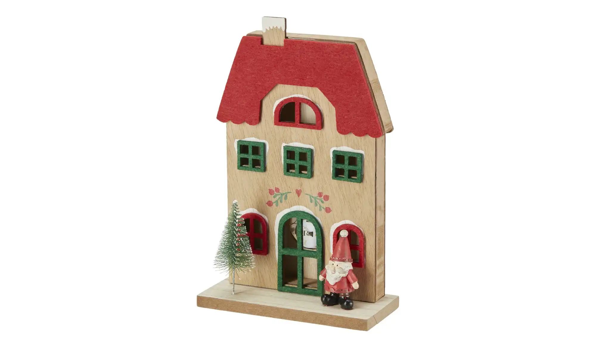 Thumbnail - HOME STORY LED Haus ¦ holzfarben ¦ MDF,Polyresin (Kunstharz),Polyester,Kunststoff ¦ Maße (cm): B: 13 H: 21,5 T: 6.0 We...