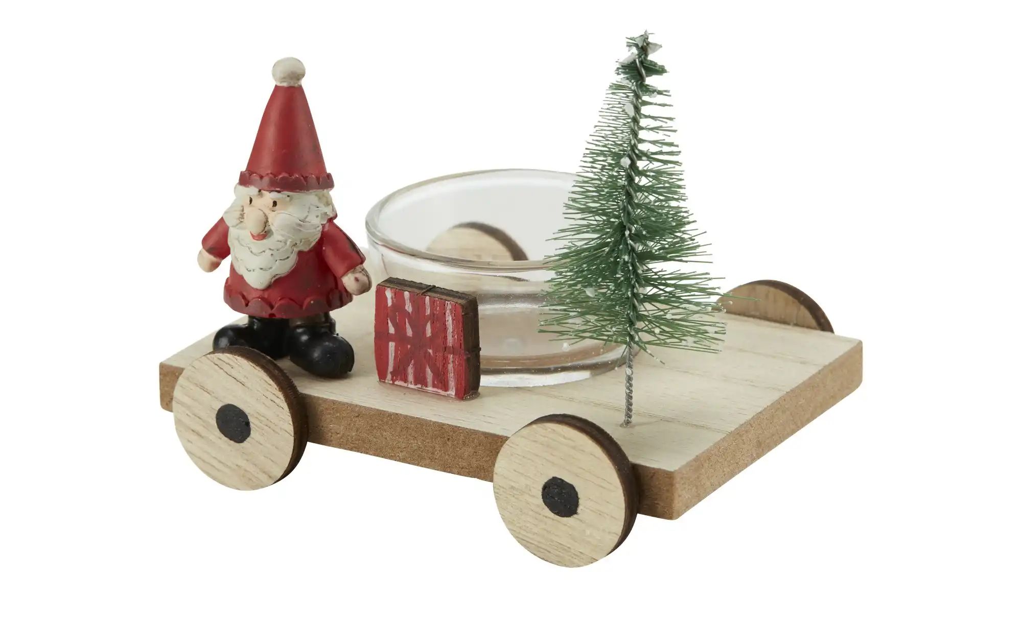 HOME STORY Teelichthalter Niko und Tanne   ¦ holzfarben ¦ MDF,Polyresin (Ku günstig online kaufen