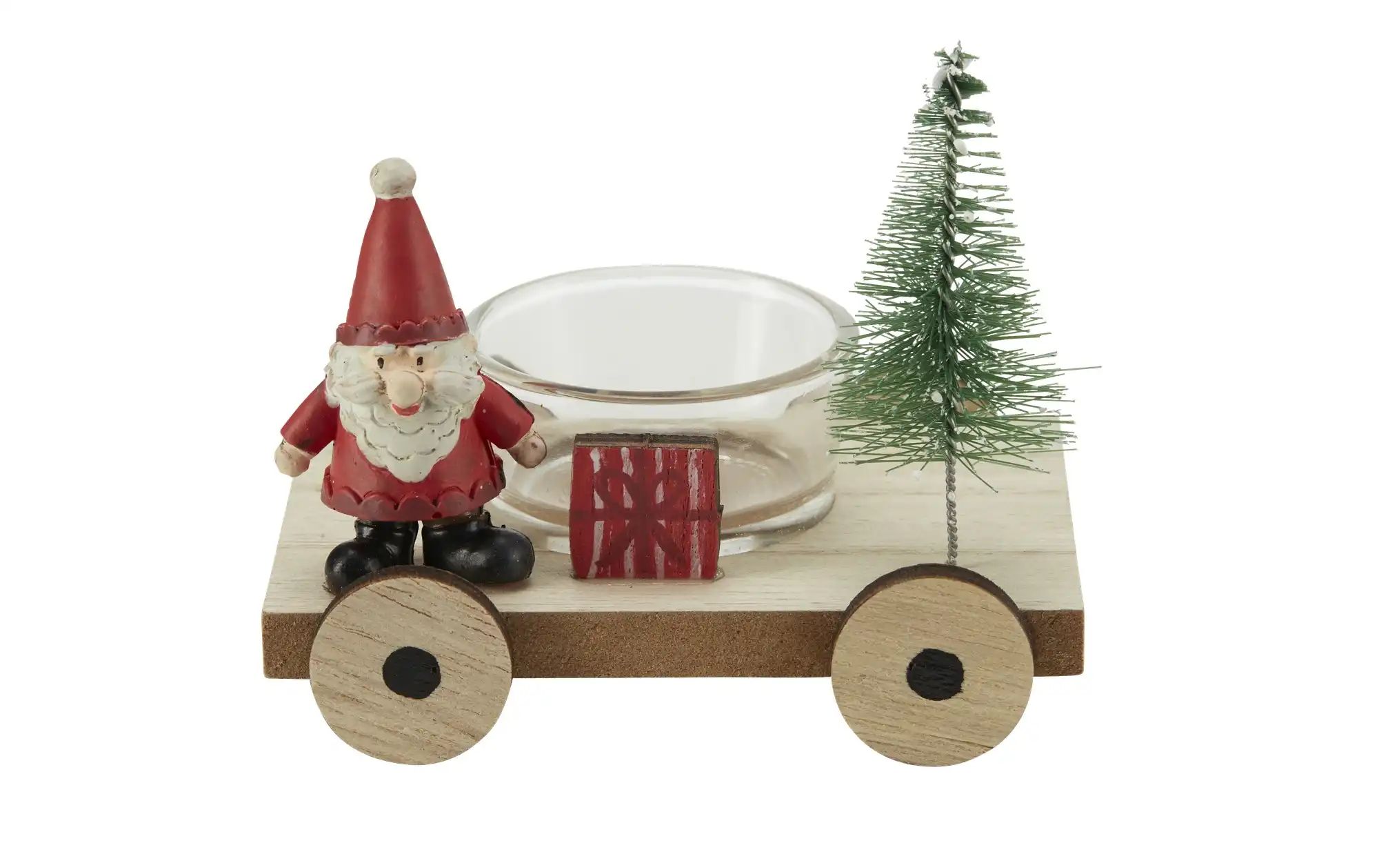 HOME STORY Teelichthalter Niko und Tanne   ¦ holzfarben ¦ MDF,Polyresin (Ku günstig online kaufen