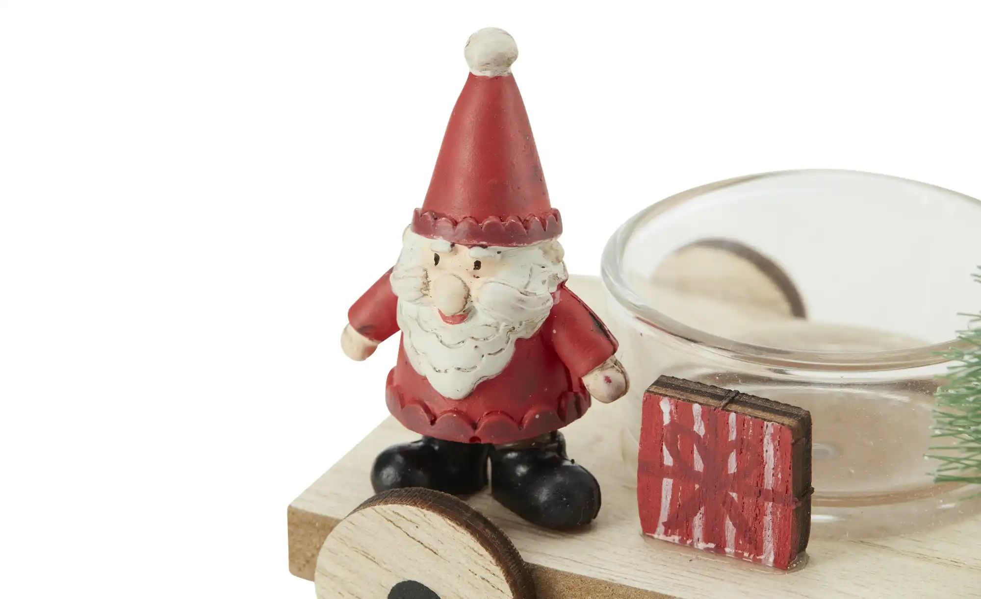 Thumbnail - HOME STORY Teelichthalter Niko und Tanne ¦ holzfarben ¦ MDF,Polyresin (Kunstharz),Glas ¦ Maße (cm): B: 10 H: 7,5 T: 7....