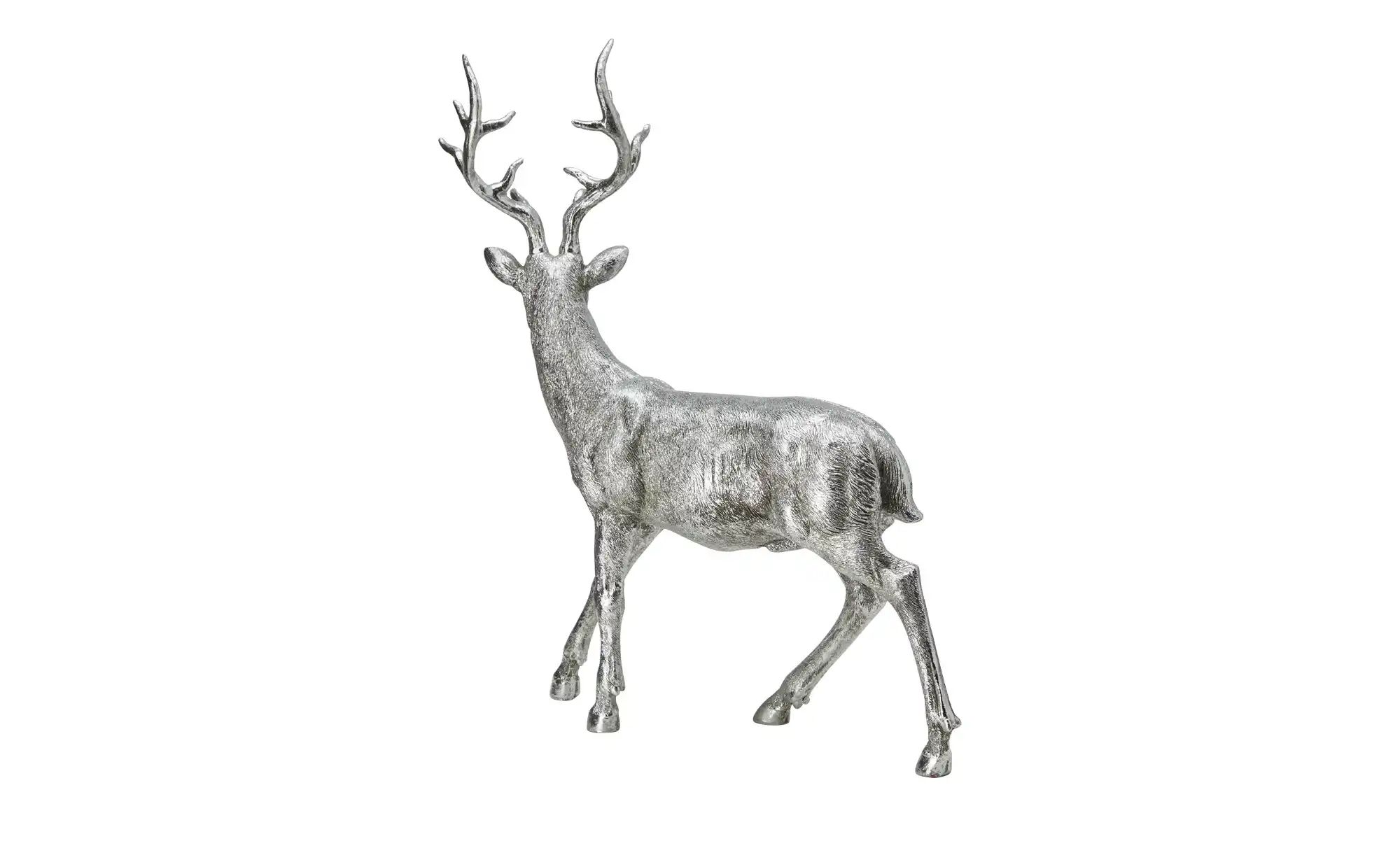 HOME STORY Deko Hirsch   ¦ silber ¦ Polyresin (Kunstharz) ¦ Maße (cm): B: 4 günstig online kaufen