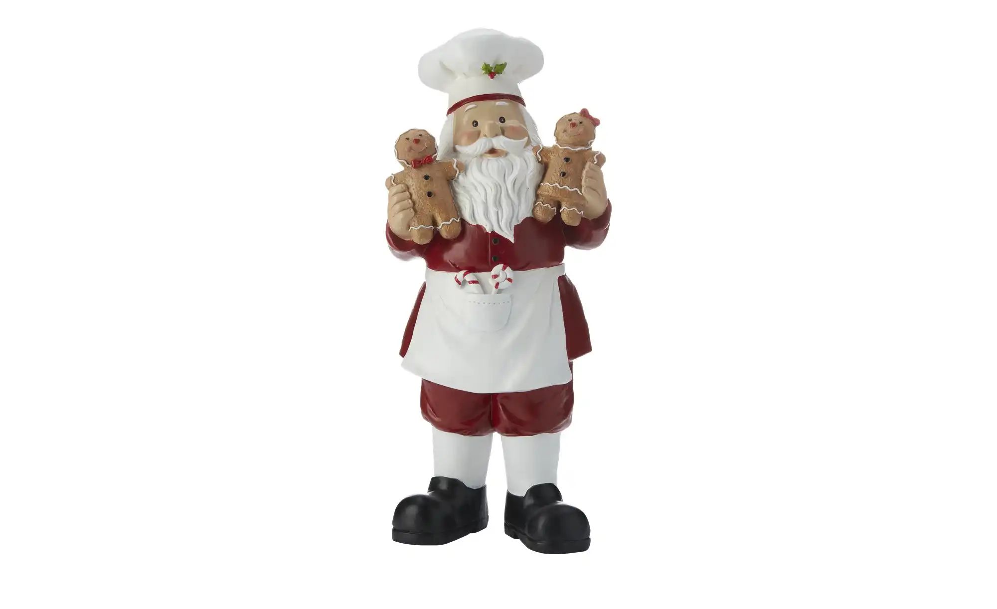HOME STORY Dekofigur Santa mit Lebkuchen   ¦ rot ¦ Polyresin (Kunstharz),St günstig online kaufen