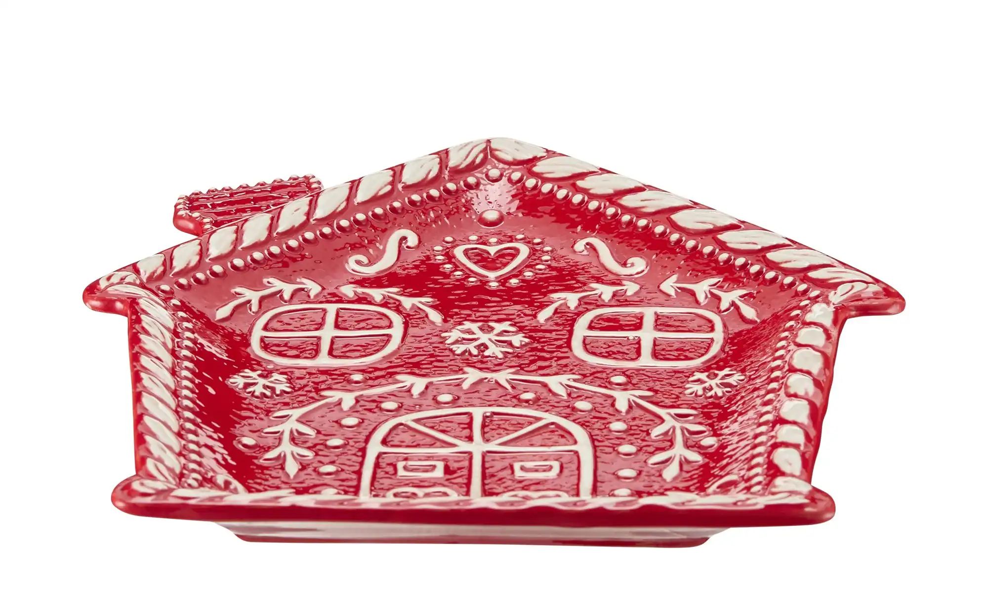 HOME STORY Servierplatte Haus   ¦ rot ¦ Dolomite ¦ Maße (cm): B: 23 H: 2,5 günstig online kaufen