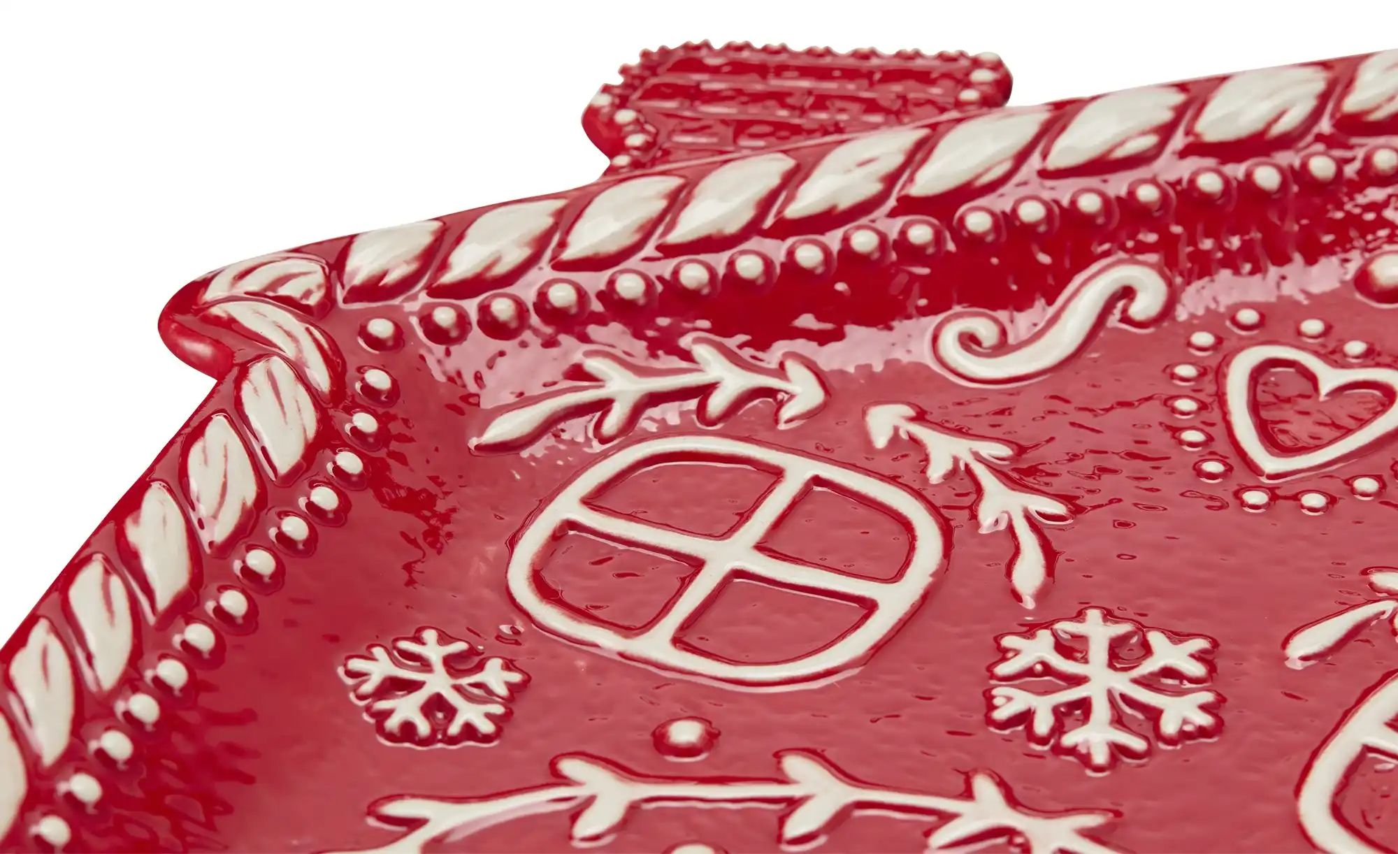 Thumbnail - HOME STORY Servierplatte Haus   ¦ rot ¦ Dolomite ¦ Maße (cm): B: 23 H: 2,5 T: 20.5 Weihnachten - Höffner