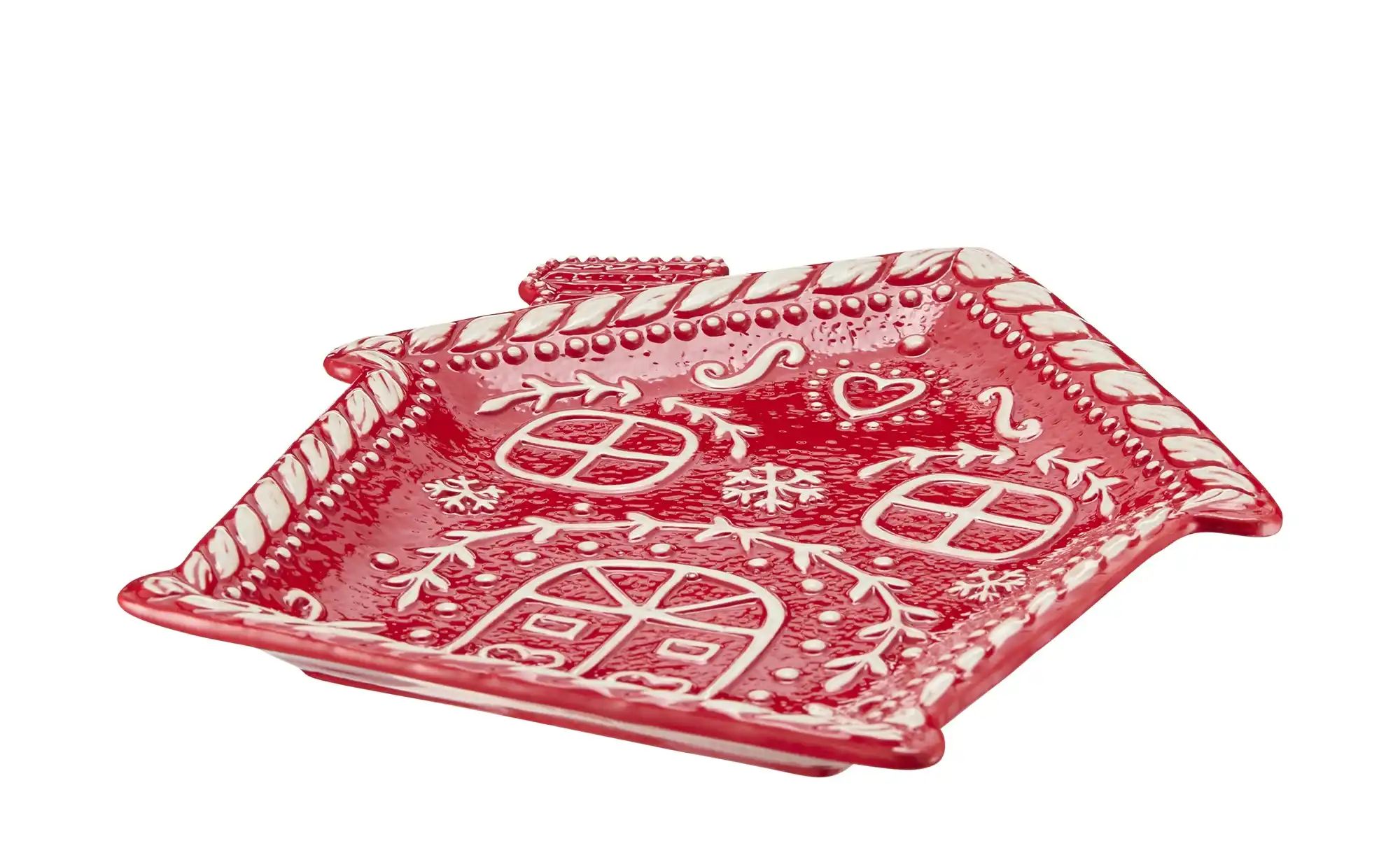 HOME STORY Servierplatte Haus   ¦ rot ¦ Dolomite ¦ Maße (cm): B: 23 H: 2,5 günstig online kaufen