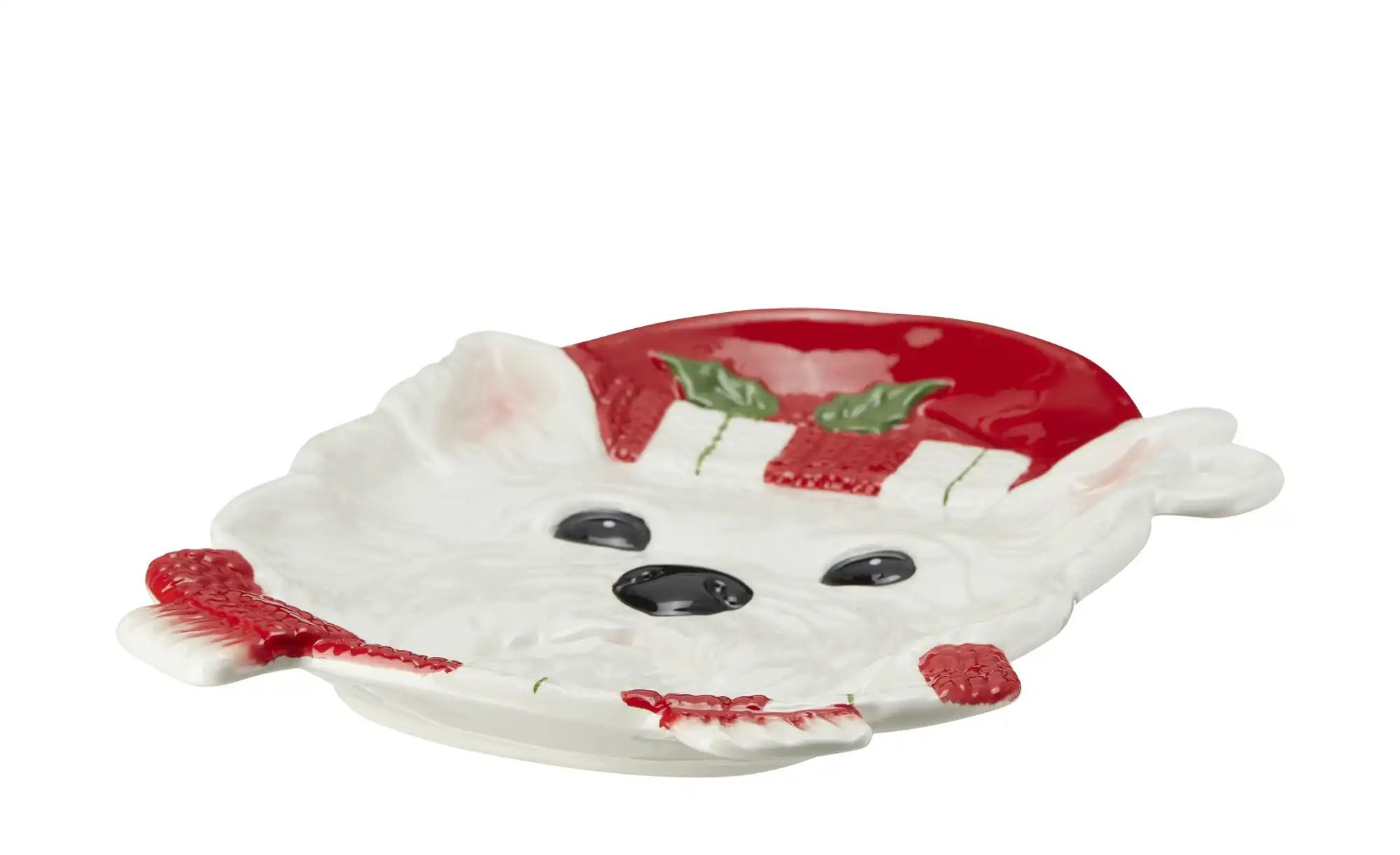 HOME STORY Servierplatte Hund   ¦ weiß ¦ Dolomite ¦ Maße (cm): B: 25 H: 3 T günstig online kaufen