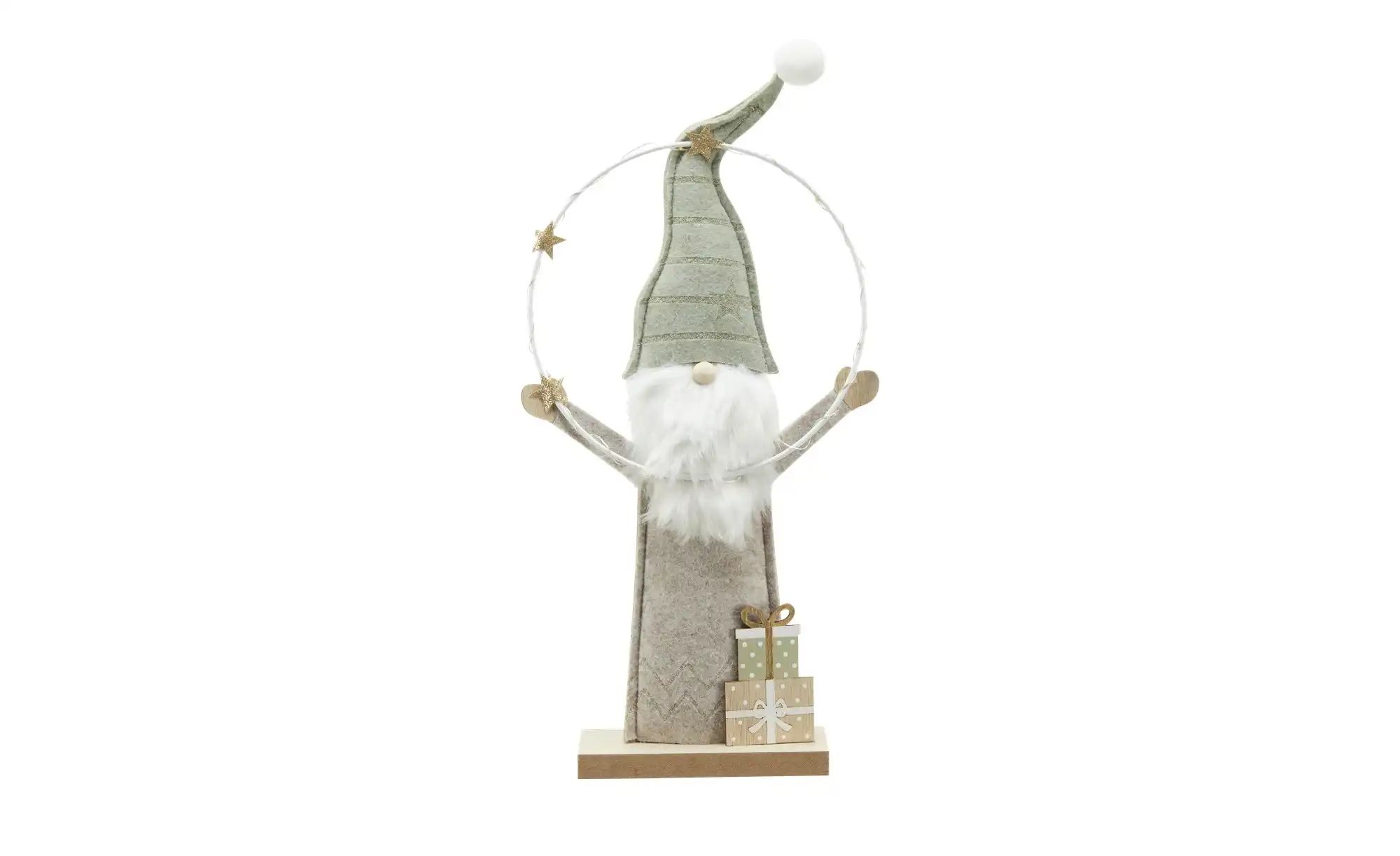 HOME STORY LED Figur Weihnachtsmann   ¦ grün ¦ Metall,Holzwerkstoff ¦ Maße günstig online kaufen