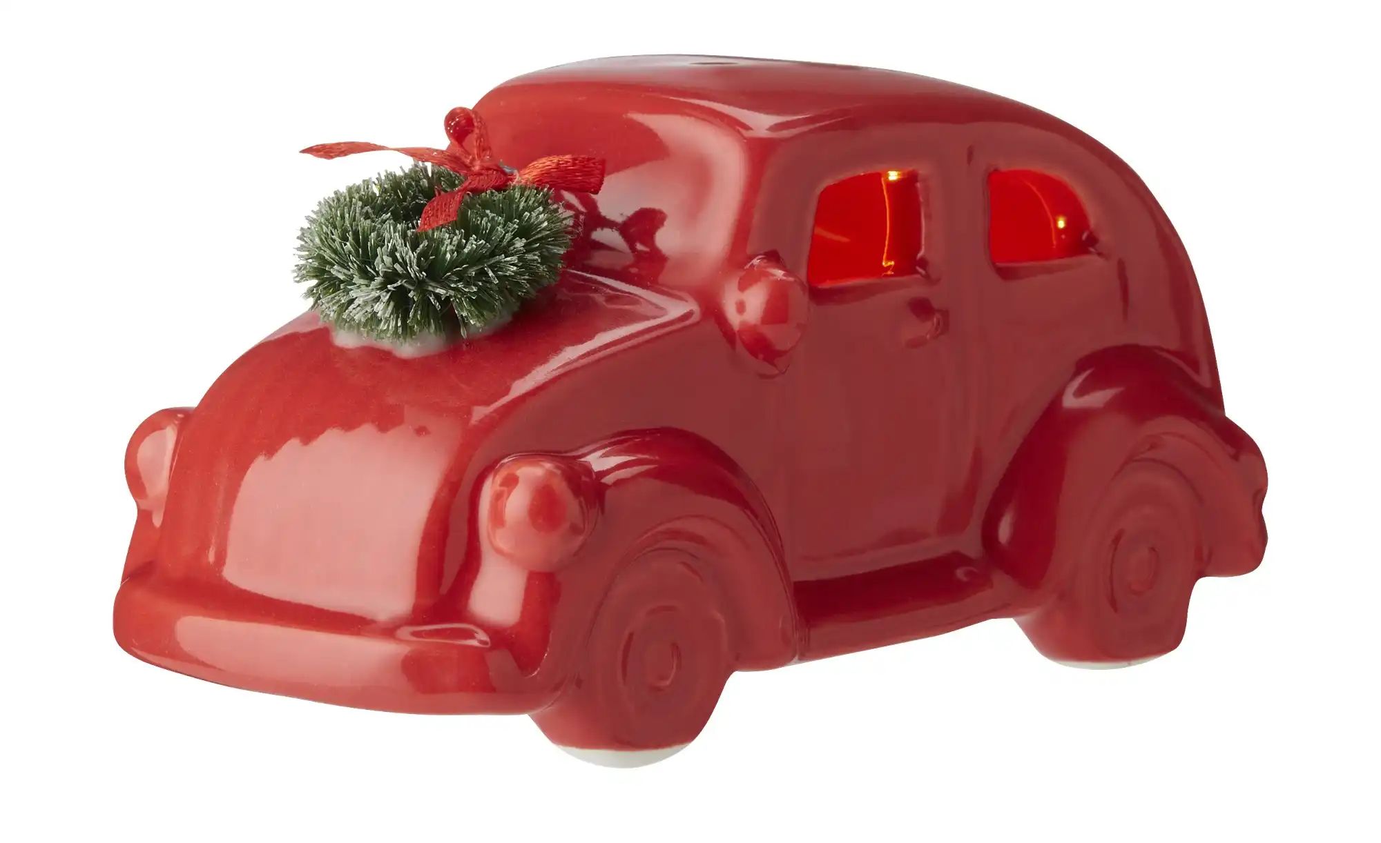 Thumbnail - HOME STORY LED Auto ¦ rot ¦ Porzellan,Kunststoff ¦ Maße (cm): B: 6,3 H: 6,7 T: 14.0 Weihnachten - Höffner