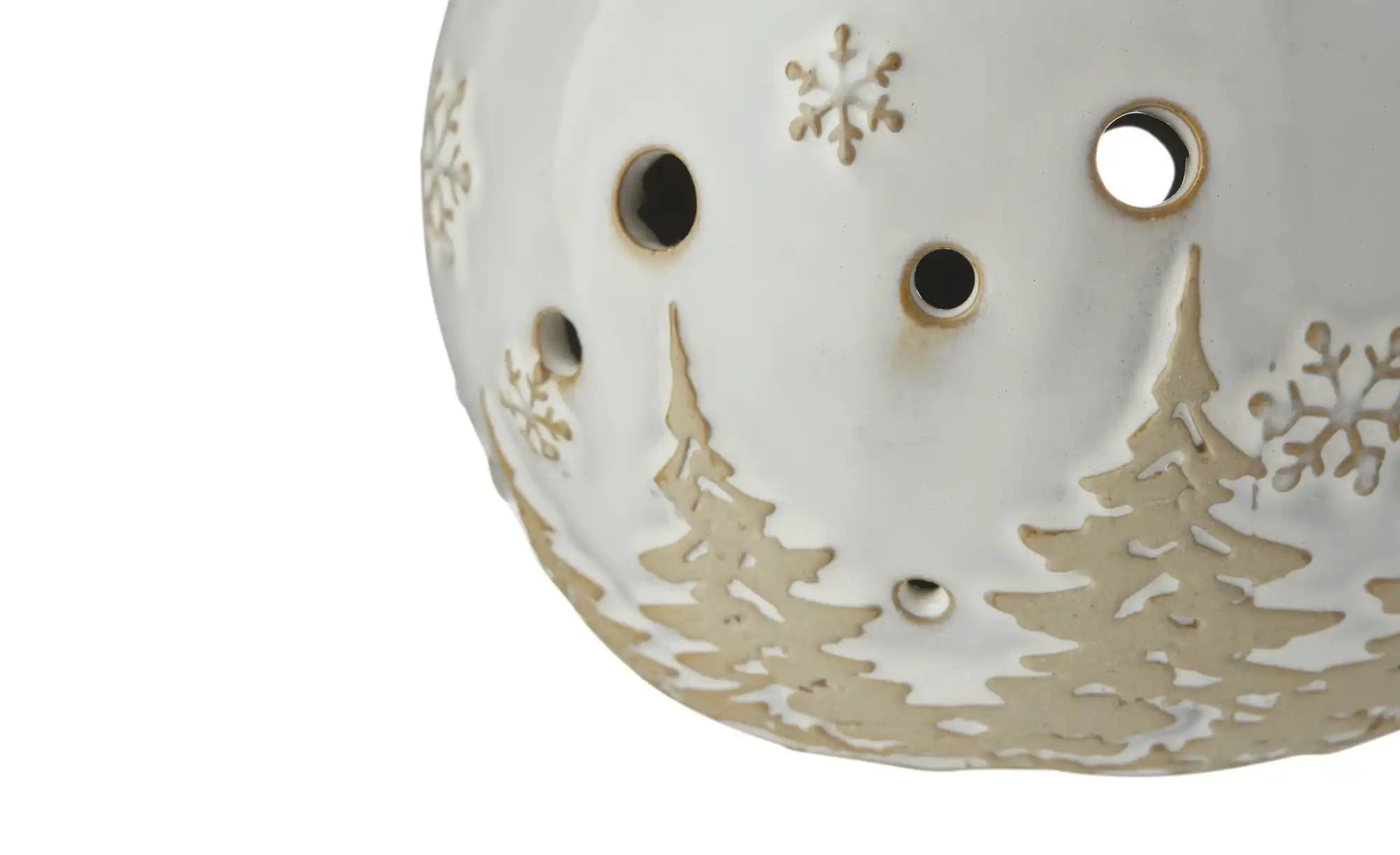 Thumbnail - HOME STORY LED Kugel im Weihnachtsdesign   ¦ weiß ¦ Porzellan ¦ Maße (cm): B: 12,5 H: 12 T: 12.5 Weihnachten - Höffner