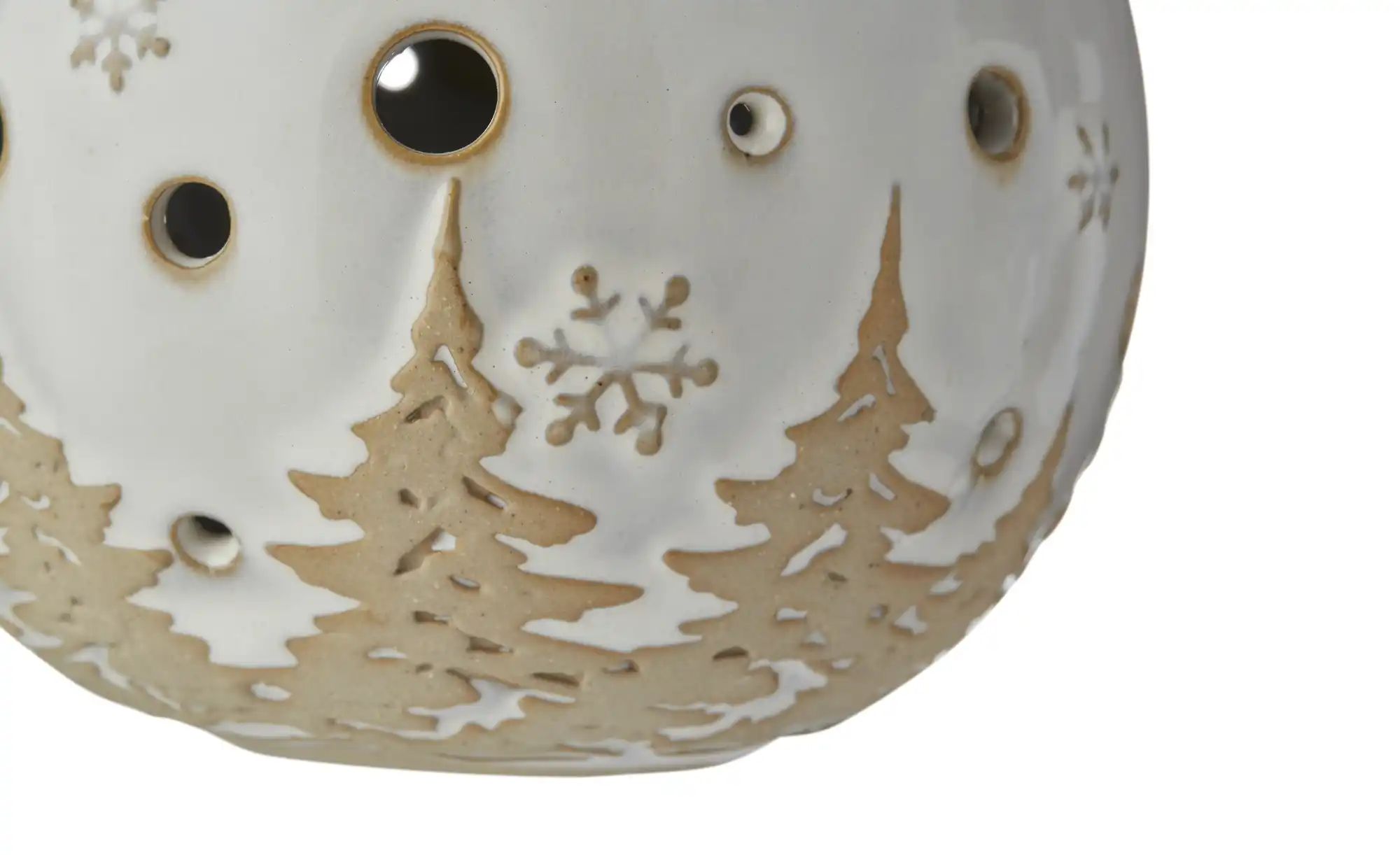 Thumbnail - HOME STORY LED Kugel im Weihnachtsdesign ¦ weiß ¦ Porzellan ¦ Maße (cm): B: 10,4 H: 9,6 T: 10.4 Weihnachten - Höffner