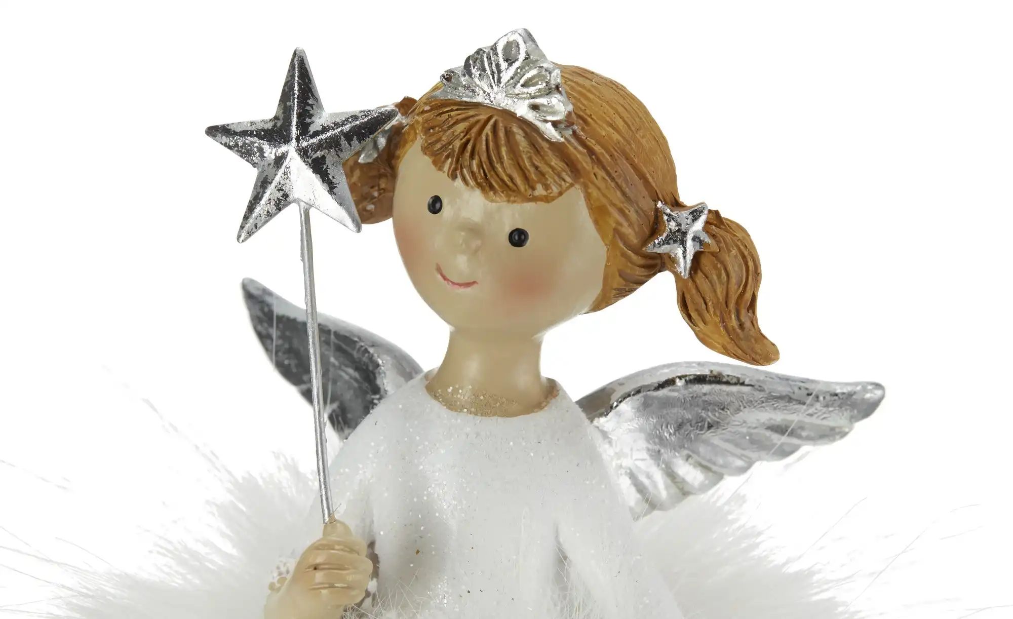 HOME STORY Deko Figur Engel   ¦ weiß ¦ Polyresin (Kunstharz),Polyester ¦ Ma günstig online kaufen